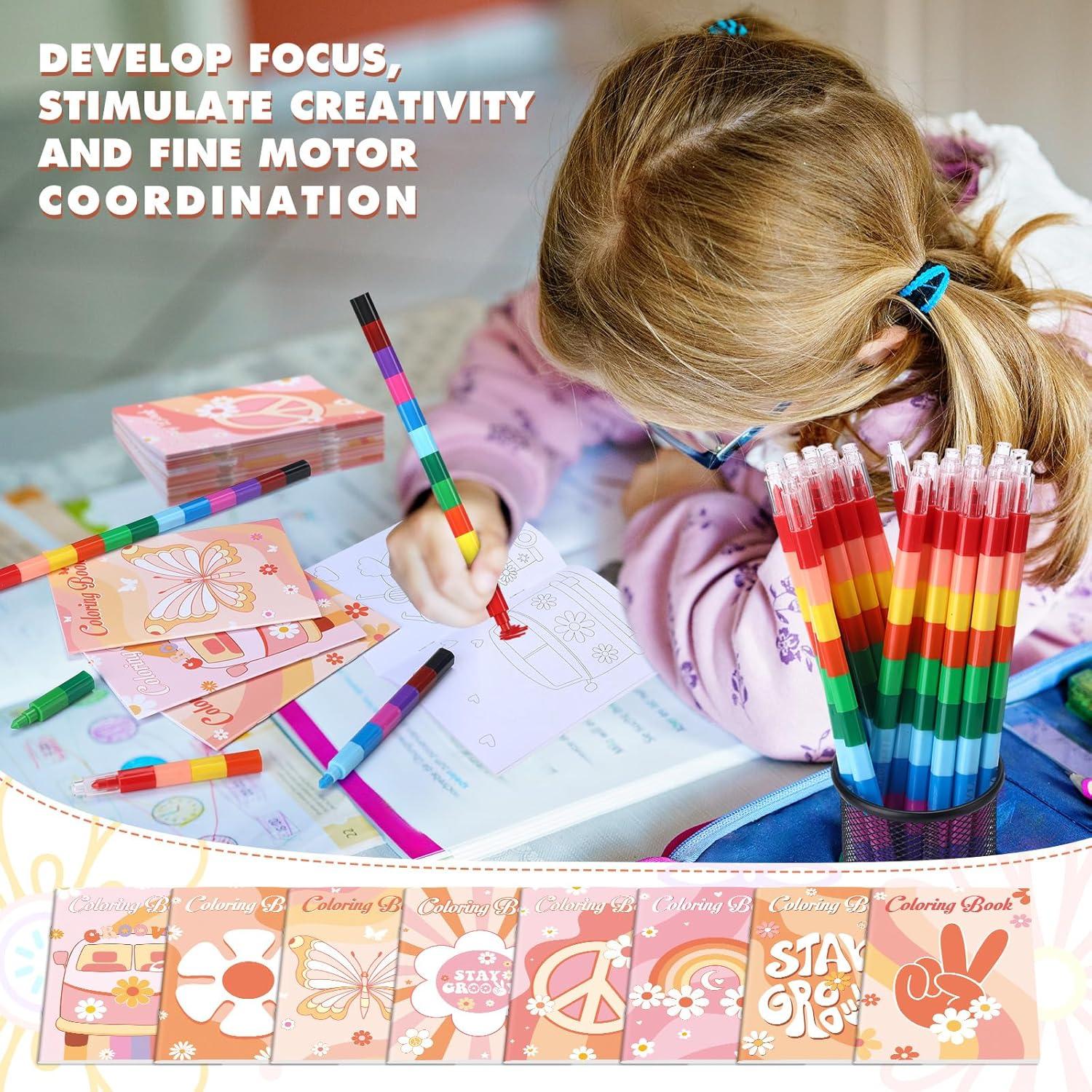 Set de Libros para Colorear Hippie Boho Funrous con Crayones