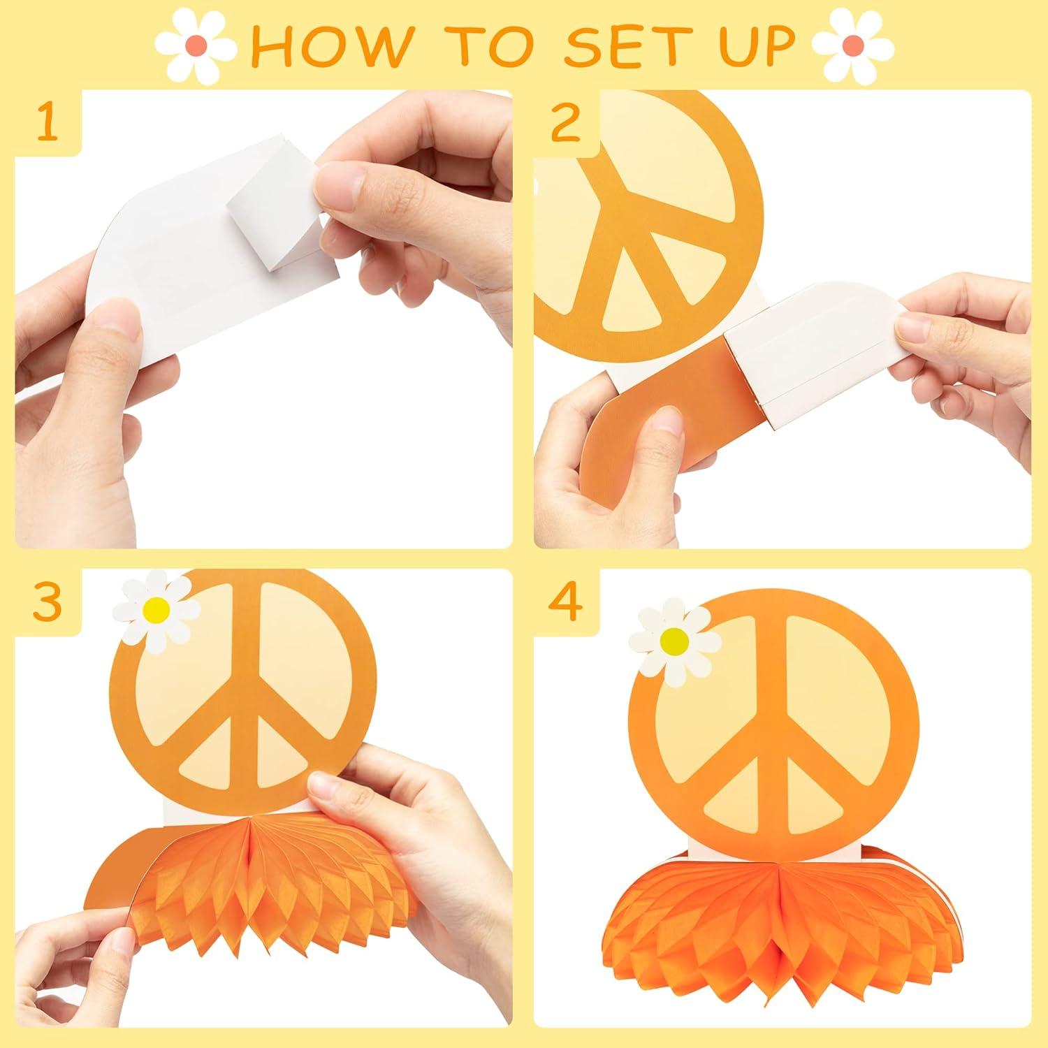 Centros de Mesa Honeycomb A1diee 9 Piezas Boho Retro