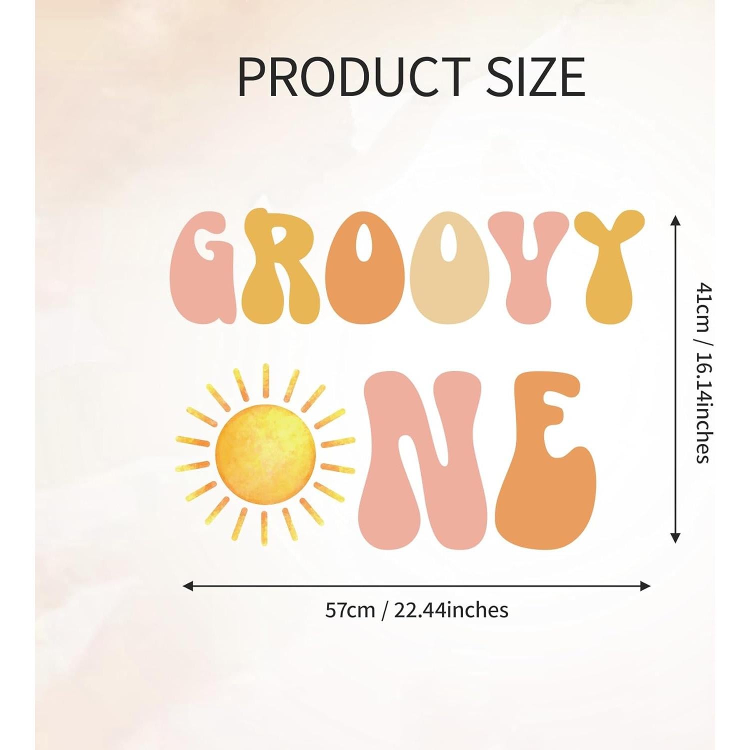 Decoraciones de Cumpleaños Vinilo Groovy One Girasol 41x57cm