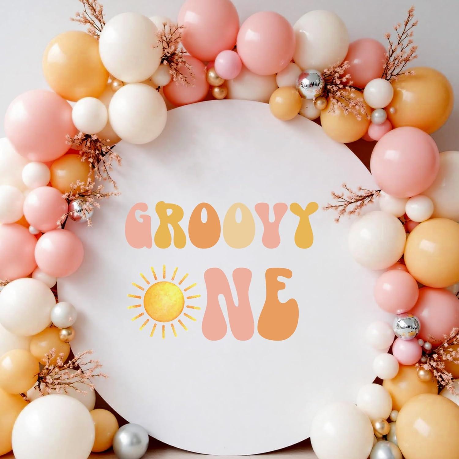 Decoraciones de Cumpleaños Vinilo Groovy One Girasol 41x57cm