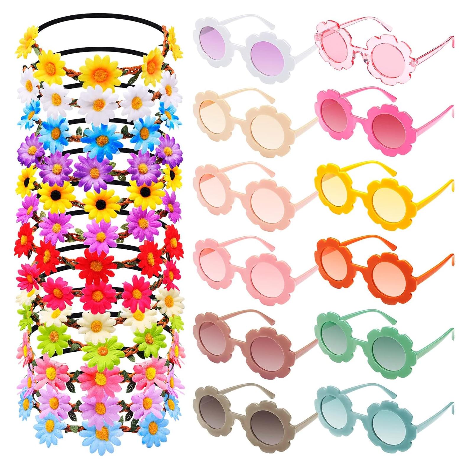 24 Piezas Suministros Fiesta Temática Hippie Flutesan