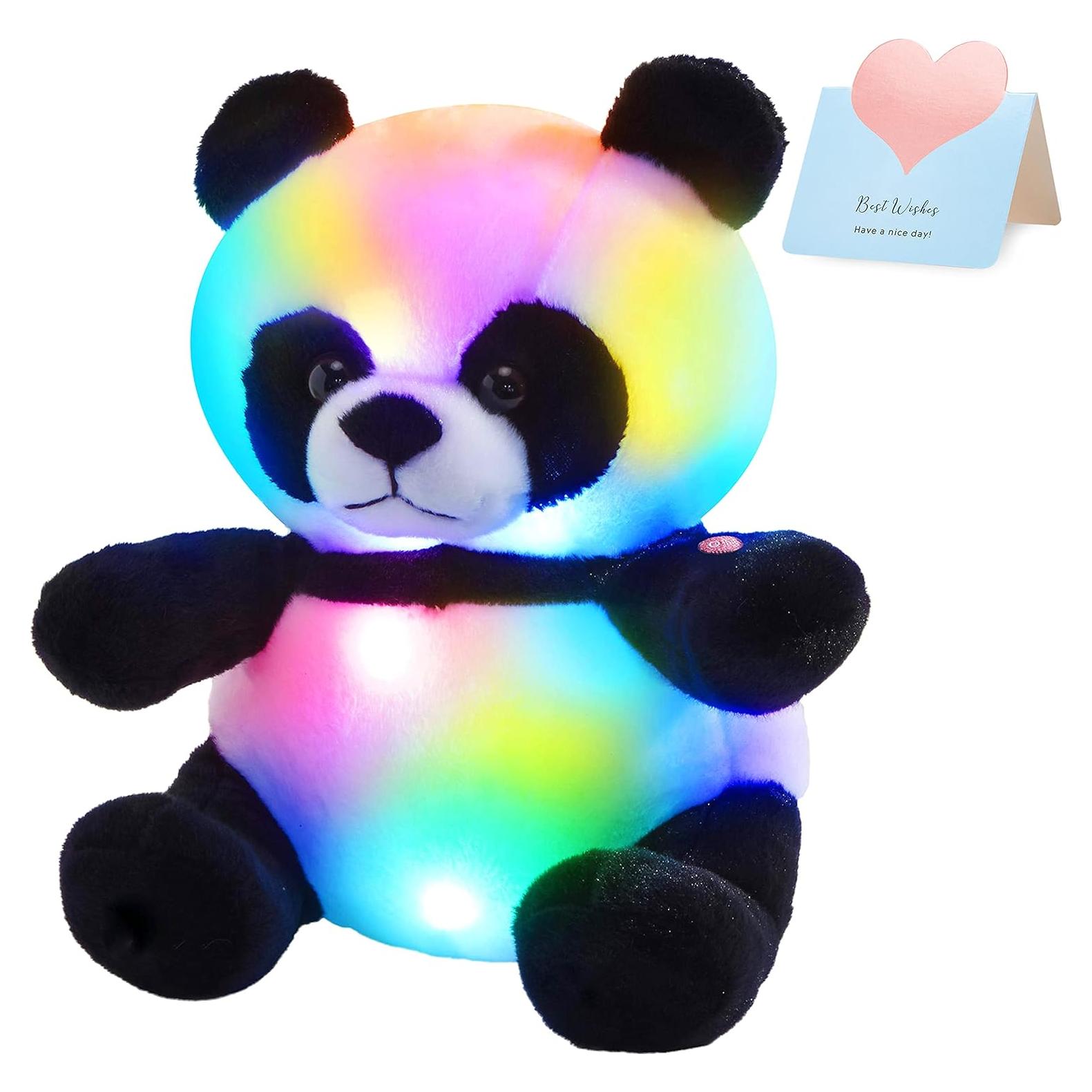 Panda de Peluche LED WEWILL 30 cm Brilla en la Oscuridad