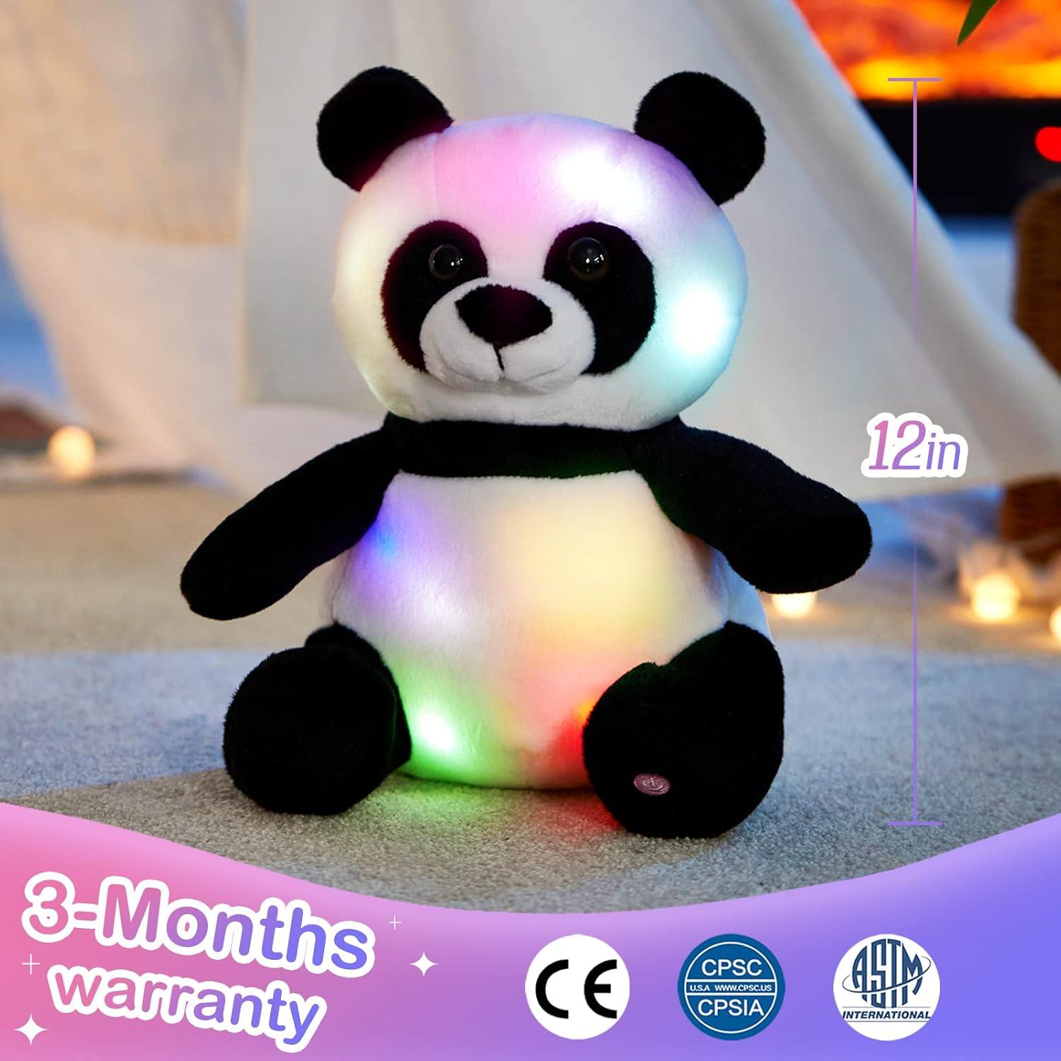 Panda de Peluche LED WEWILL 30 cm Brilla en la Oscuridad