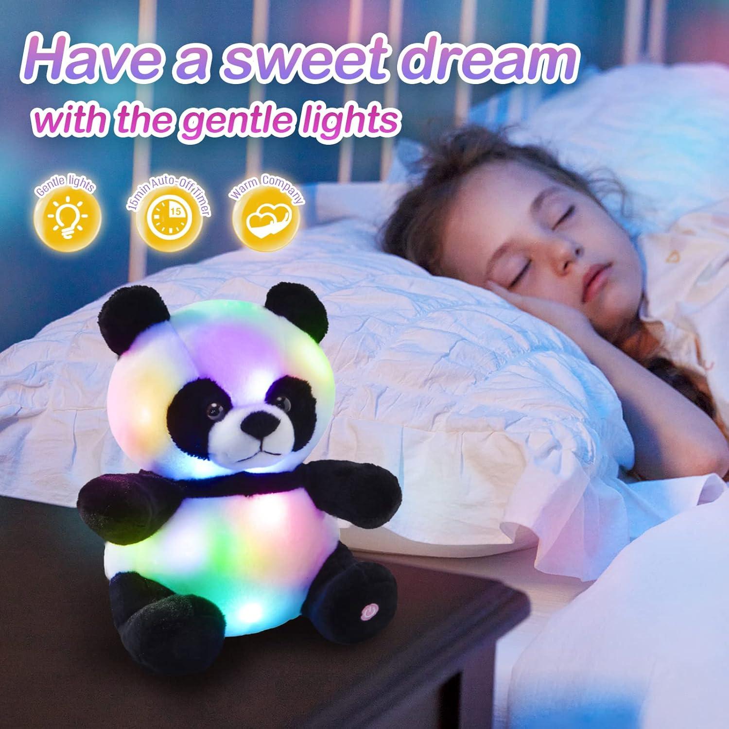 Panda de Peluche LED WEWILL 30 cm Brilla en la Oscuridad