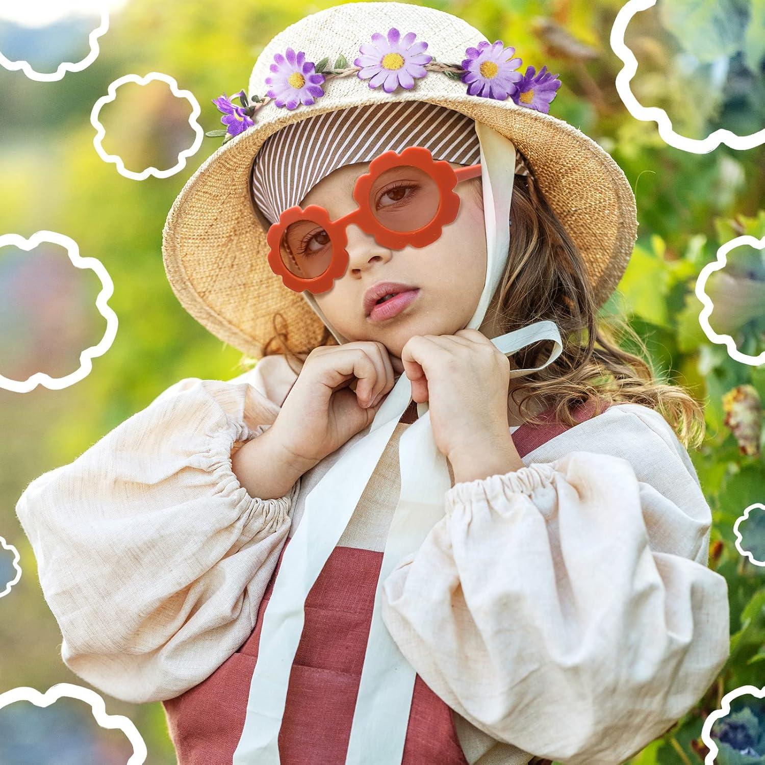 Set 48 Piezas Gafas de Sol y Diademas Flores Hippie