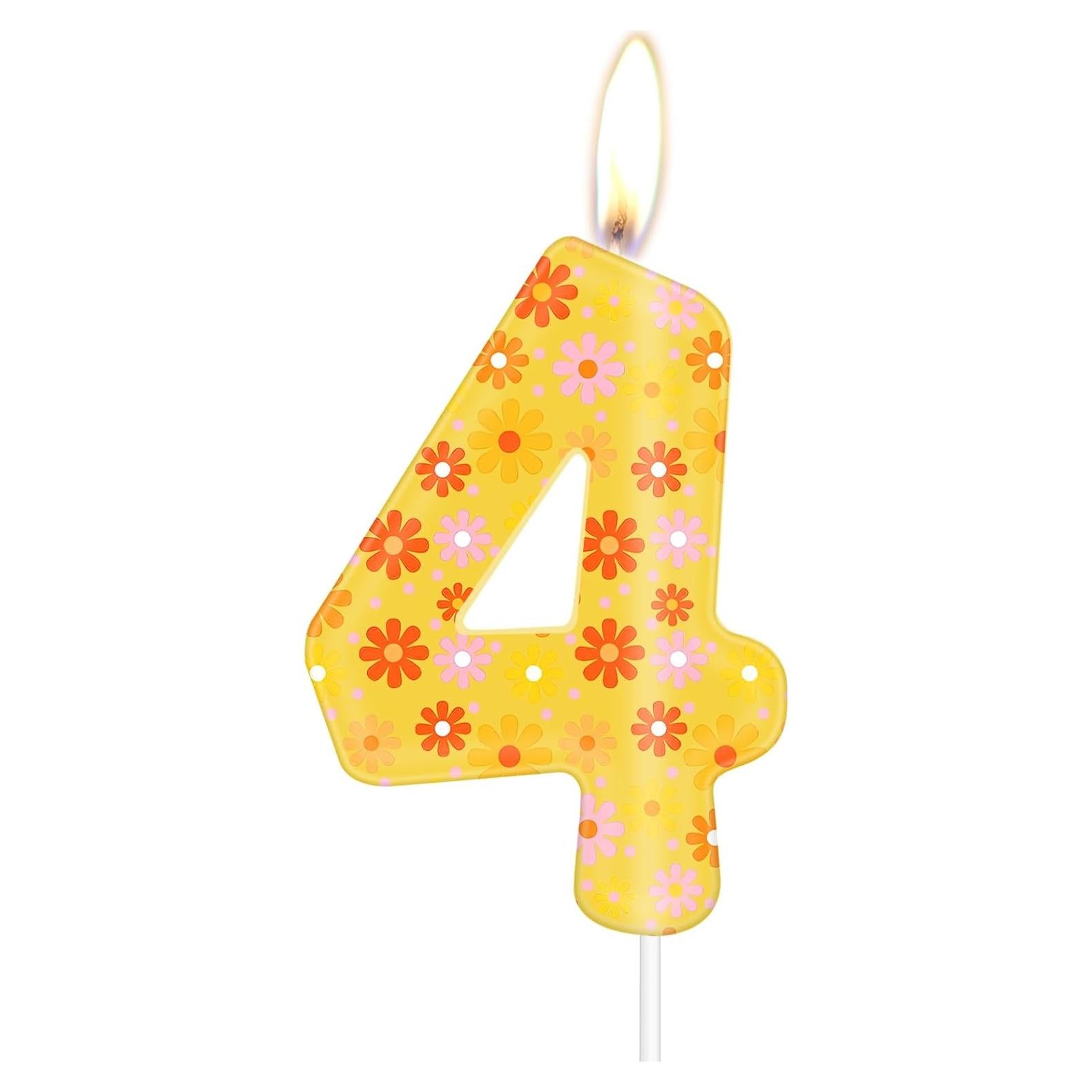 Vela de Cumpleaños Número 4 Arcoíris iNINGER 11cm