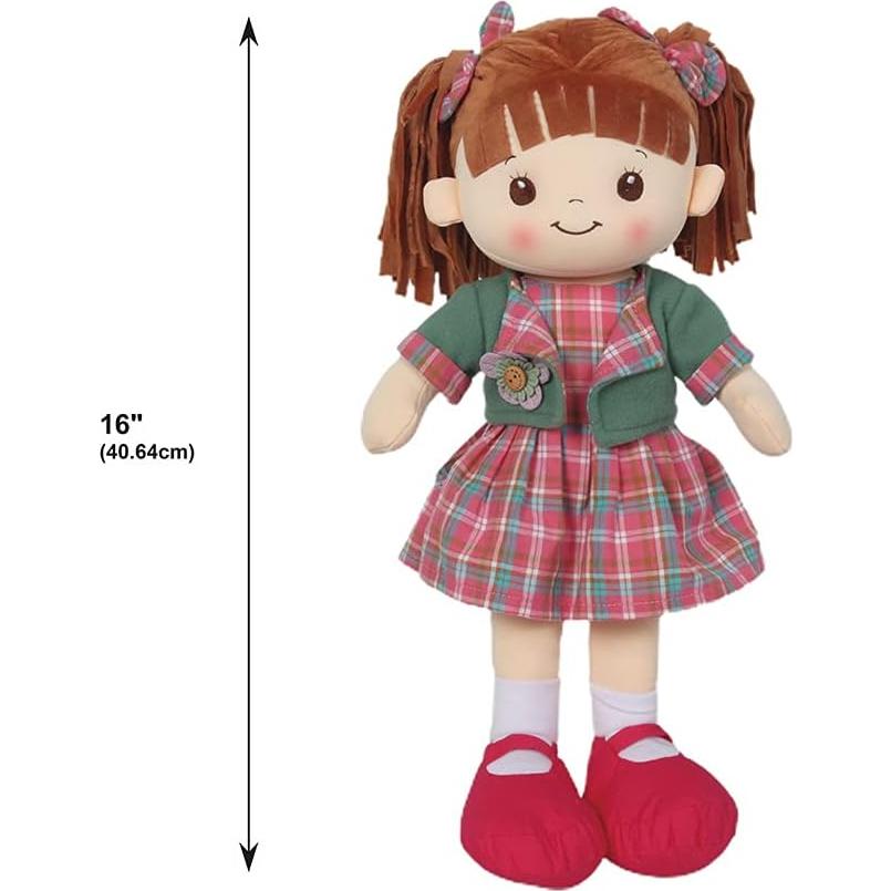 Muñeca de trapo interactiva Linzy Toys 40.64 cm Aissa a cuadros