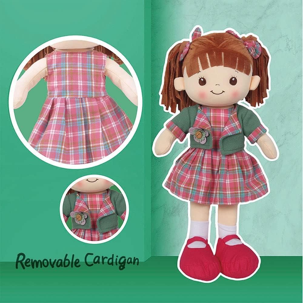 Muñeca de trapo interactiva Linzy Toys 40.64 cm Aissa a cuadros