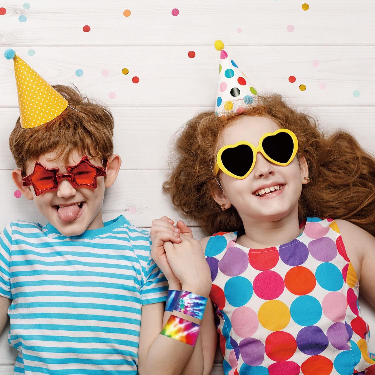 60 Pulseras de Golpe Tie Dye Lcnjscgo para Fiestas y Cumpleaños