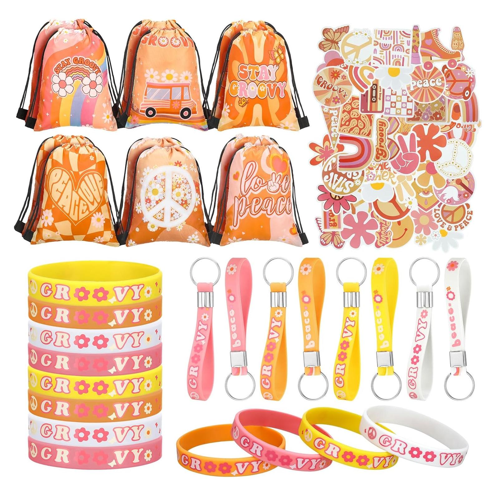 Decoraciones de Fiesta Groovy Honoson 86 Piezas Retro