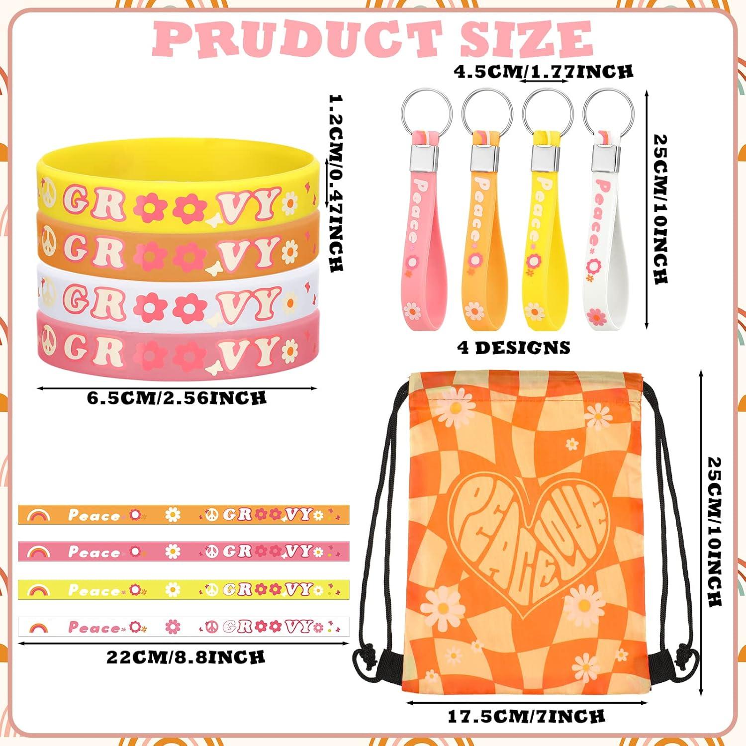 Decoraciones de Fiesta Groovy Honoson 86 Piezas Retro