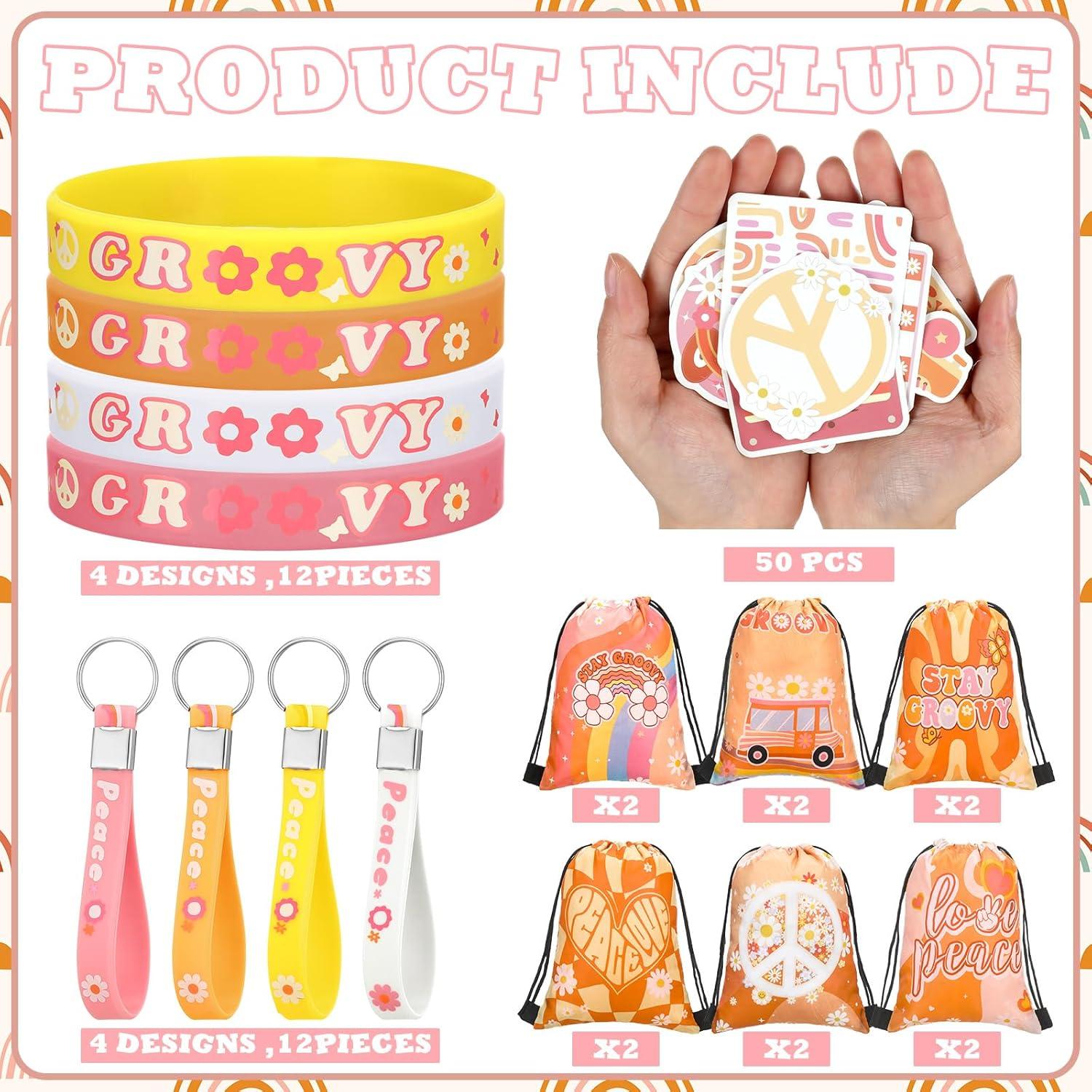 Decoraciones de Fiesta Groovy Honoson 86 Piezas Retro