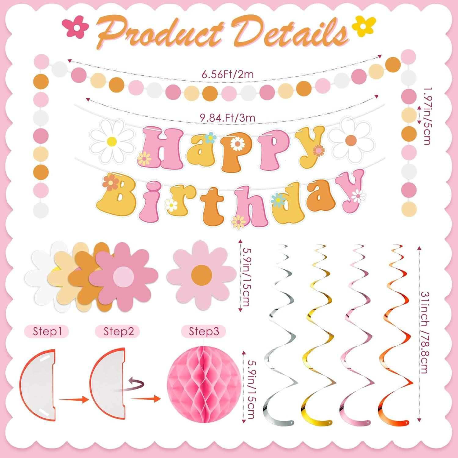 Decoración de Cumpleaños Boho Pasimy - Banner y Guirnaldas