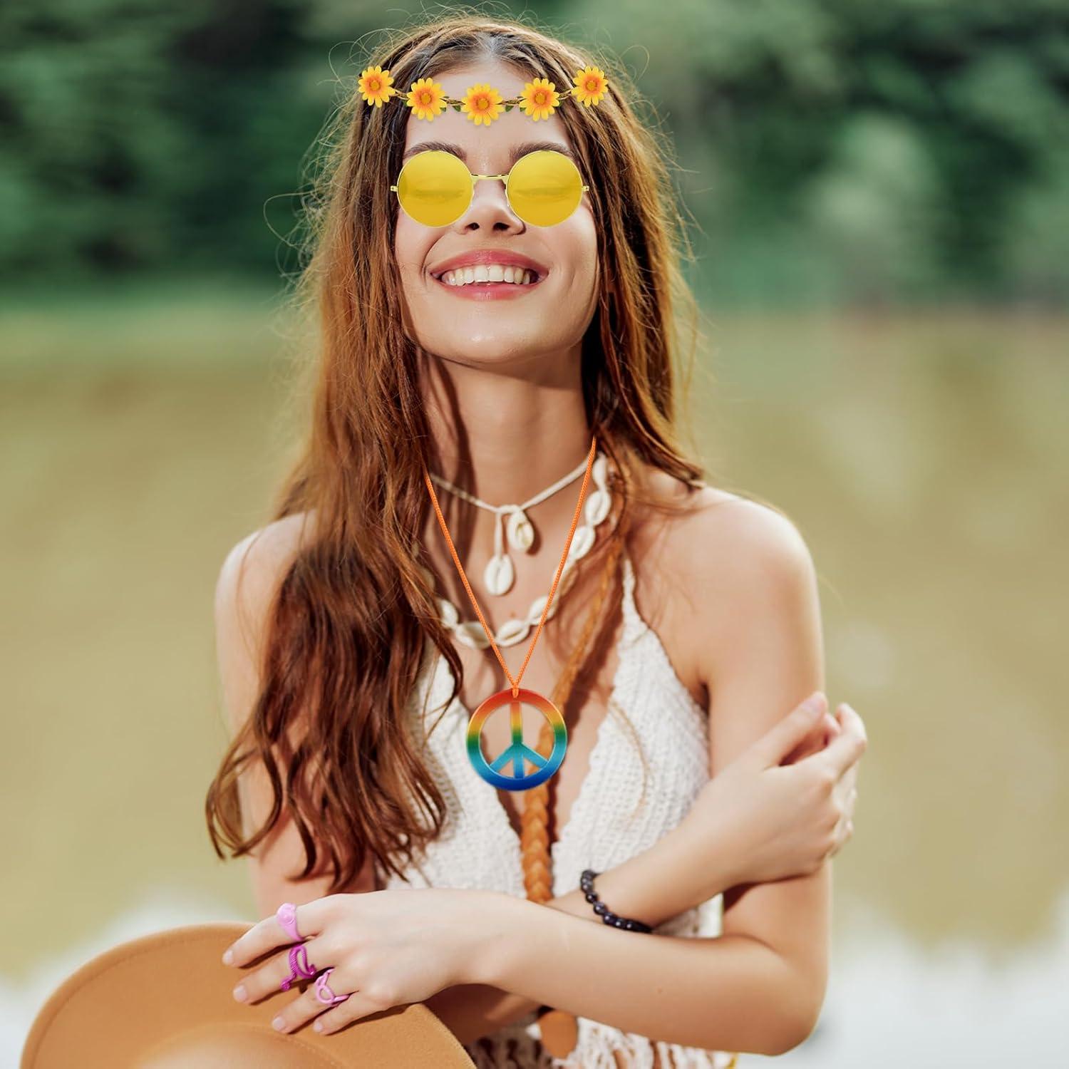Conjunto de Accesorios Hippie NEBURORA 60s 70s - 60 Piezas