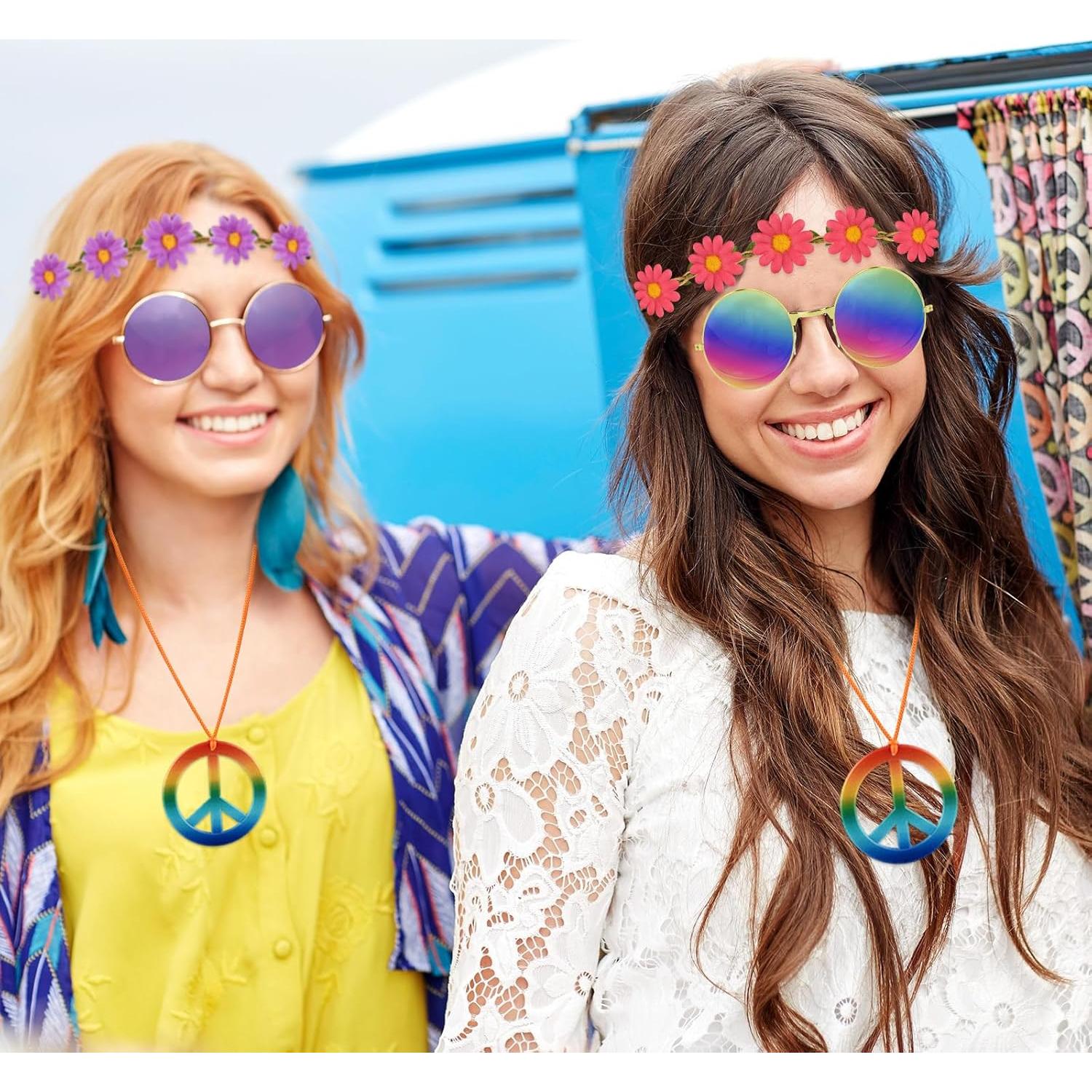 Conjunto de Accesorios Hippie NEBURORA 60s 70s - 60 Piezas