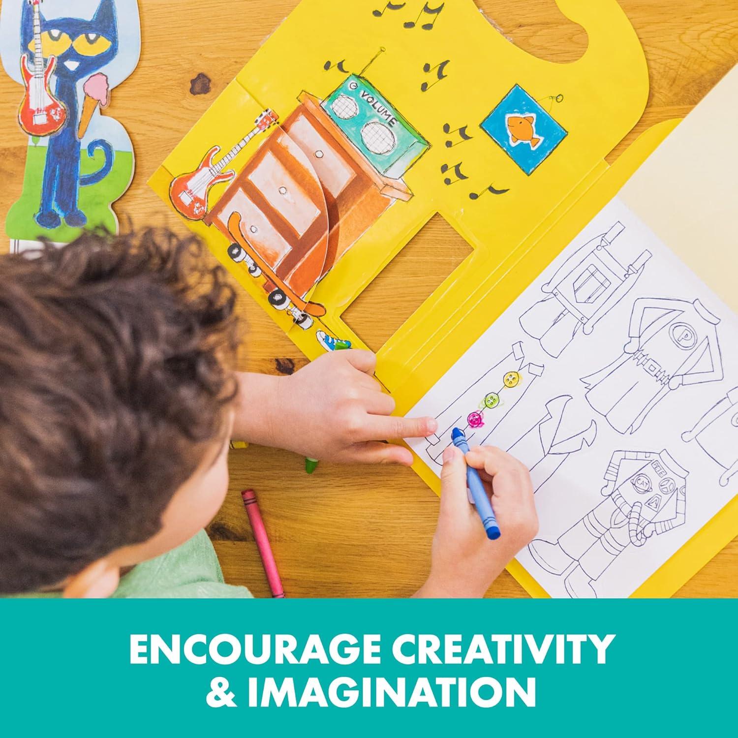 Conjunto de muñeca de papel para colorear Pete el Gato - Educational Insights, 144 piezas