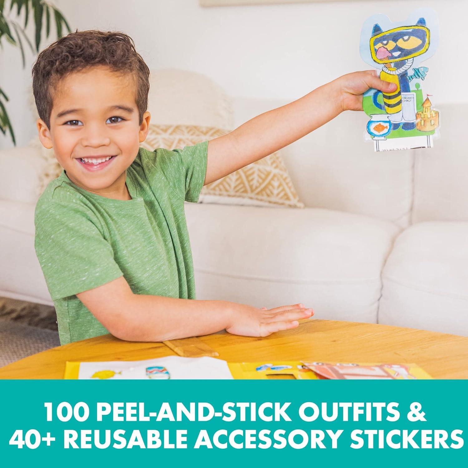 Conjunto de muñeca de papel para colorear Pete el Gato - Educational Insights, 144 piezas