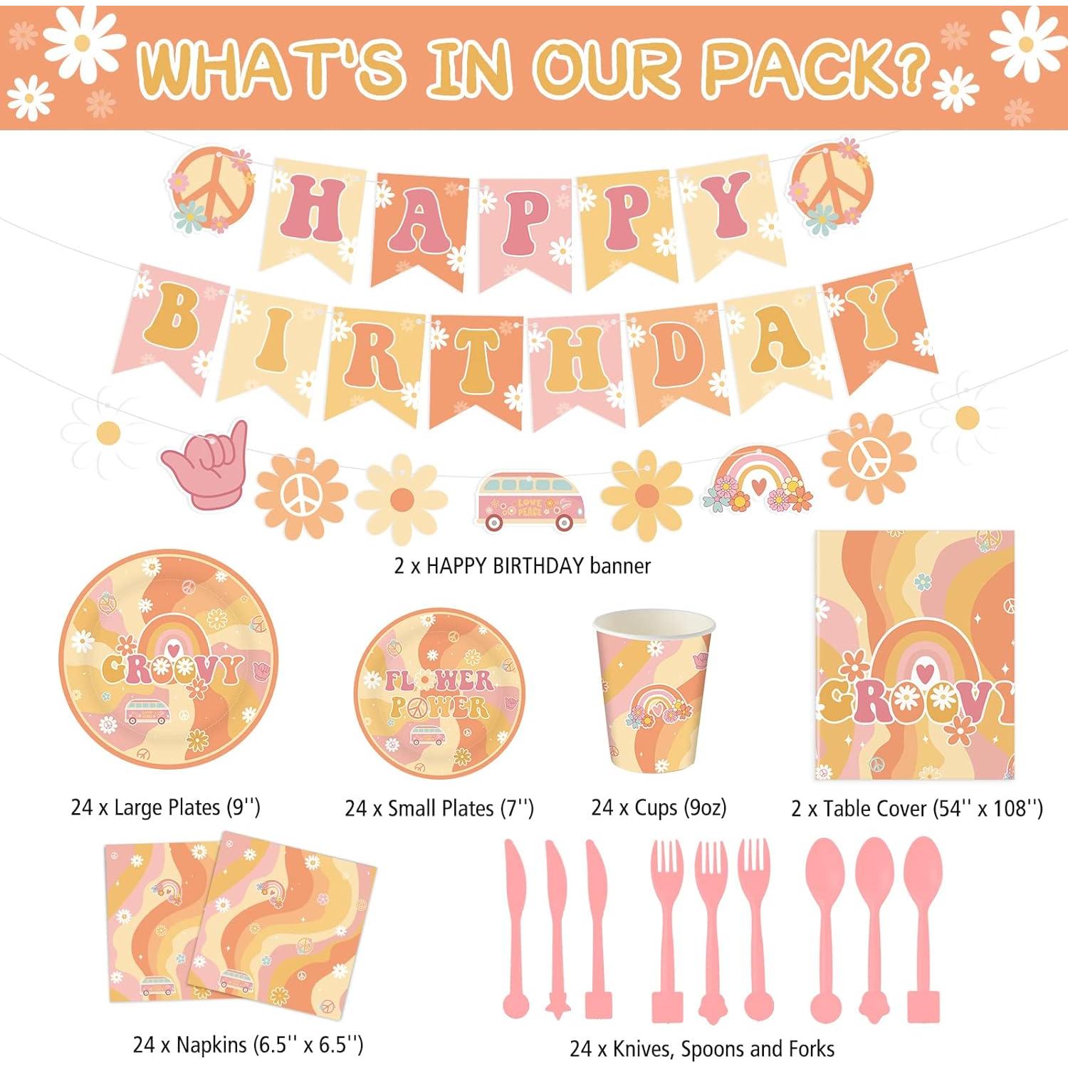 Suministros de Fiesta Geyee 173 Piezas para 24 Invitados