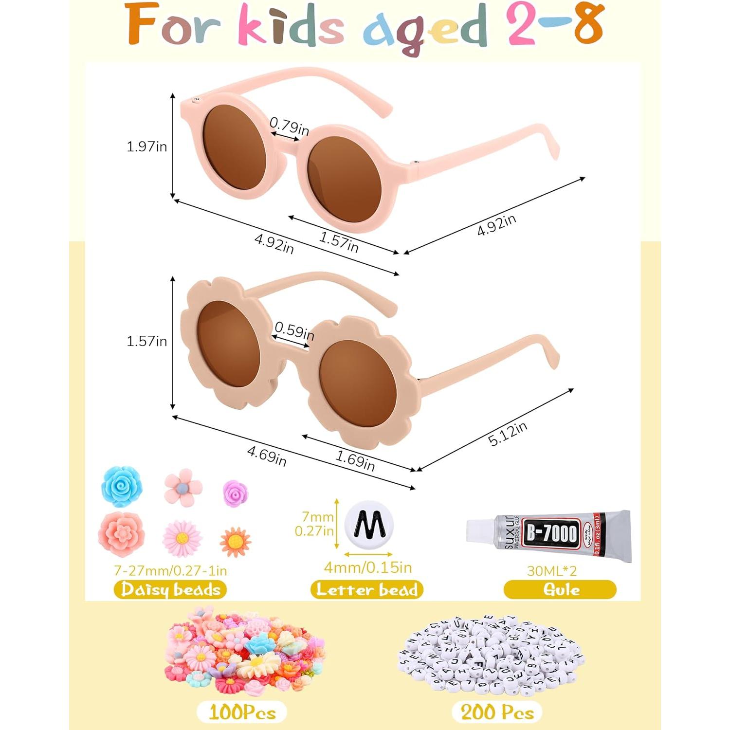 Kanayu Kit de Gafas de Sol DIY para Niños 24 Piezas Colores Vivos