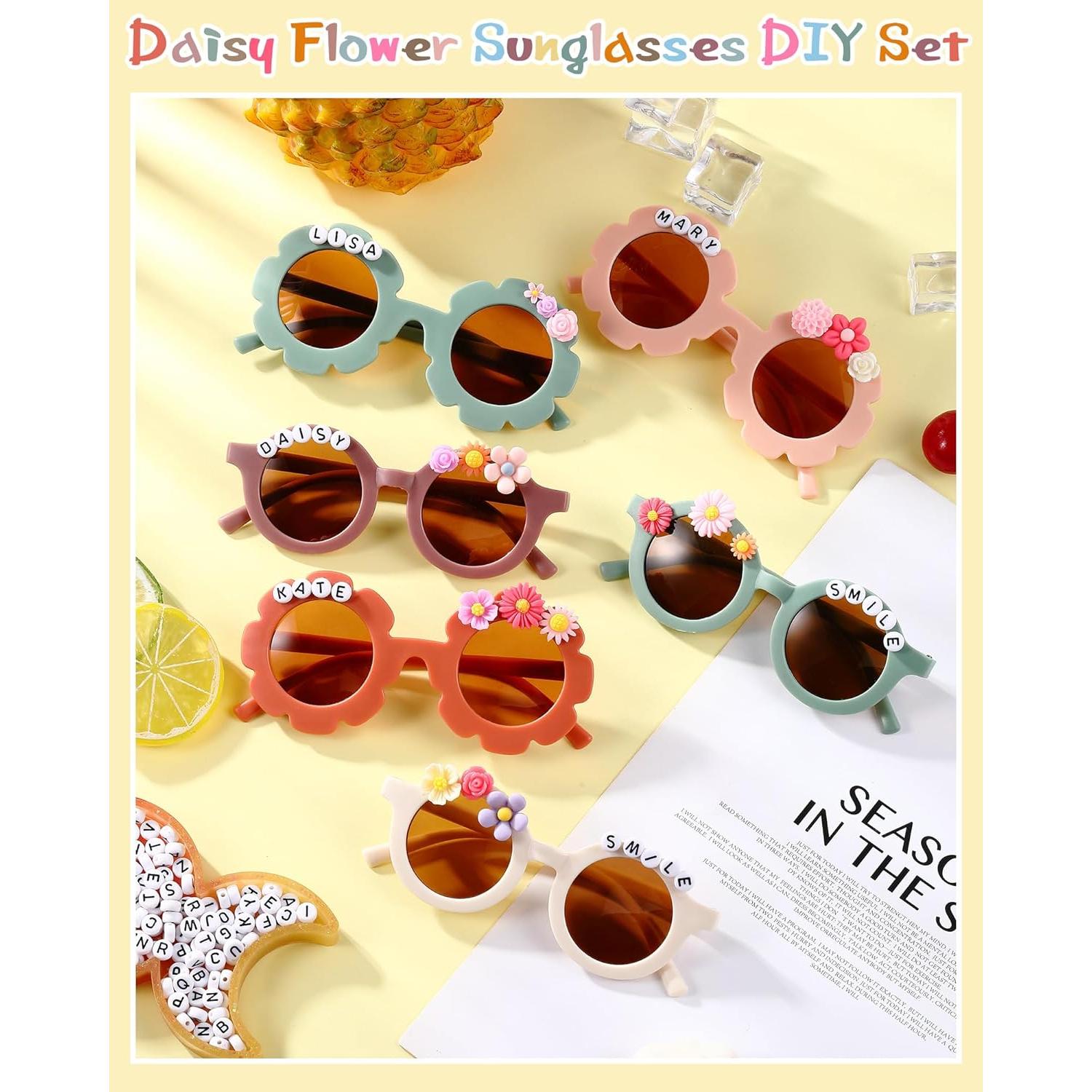 Kanayu Kit de Gafas de Sol DIY para Niños 24 Piezas Colores Vivos