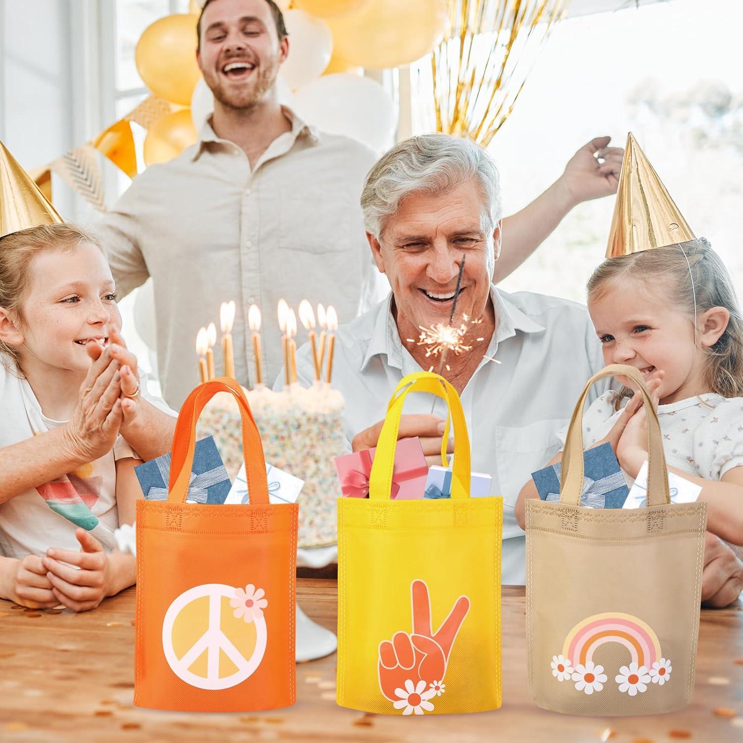 24 Bolsas de Regalo Hippie Retro Lincia 25x20 cm para Fiesta