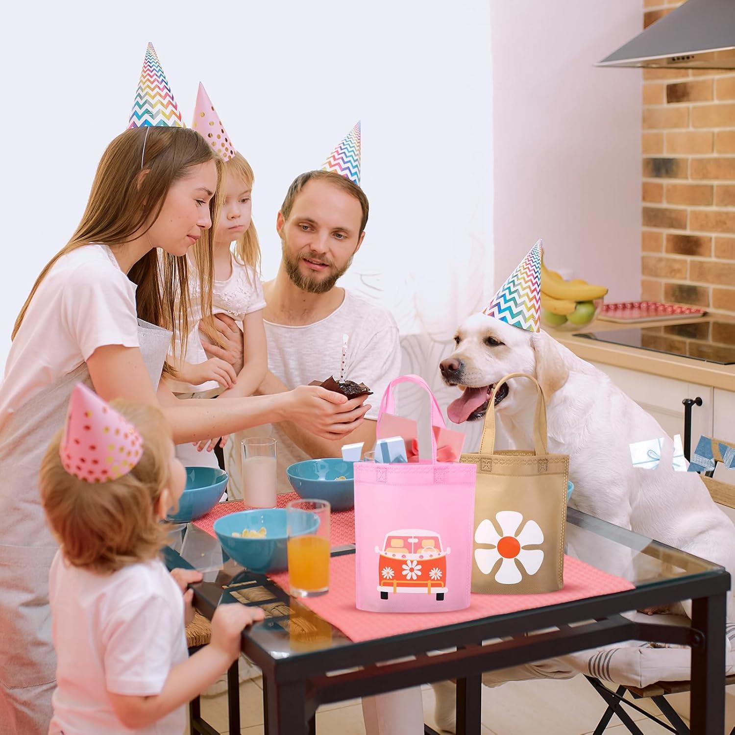 24 Bolsas de Regalo Hippie Retro Lincia 25x20 cm para Fiesta