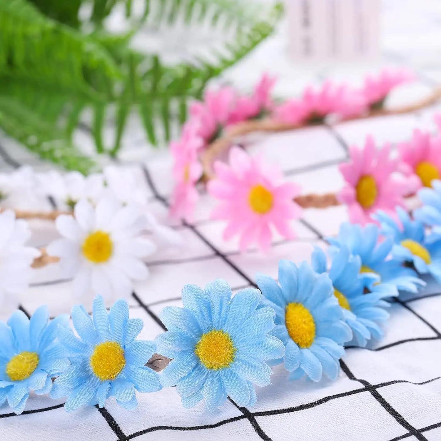 Diademas de Flores Multicolor para Mujeres y Niñas - 16 Piezas