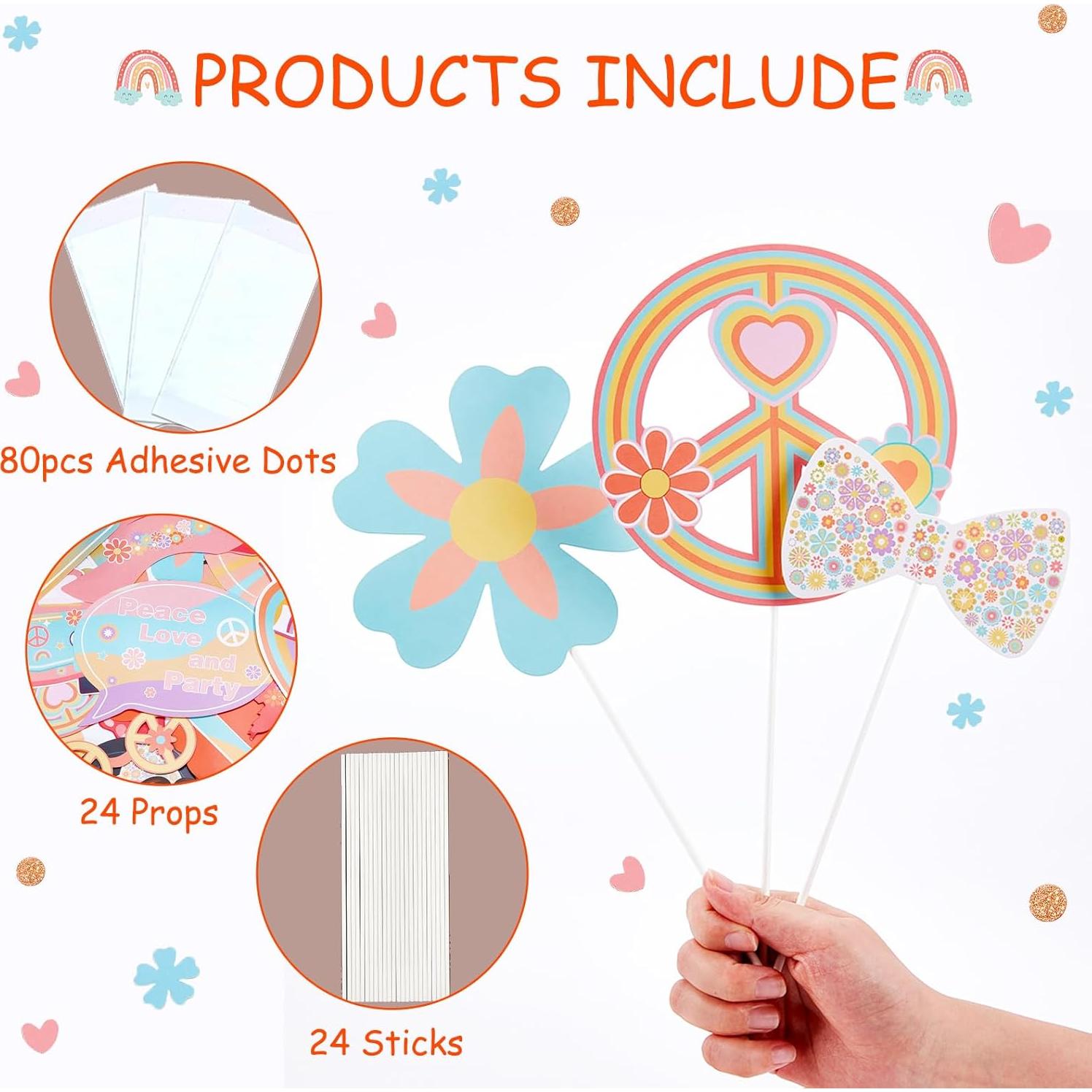 Decoraciones de Fiesta Groovy Cheereveal - 30 Accesorios para Photobooth