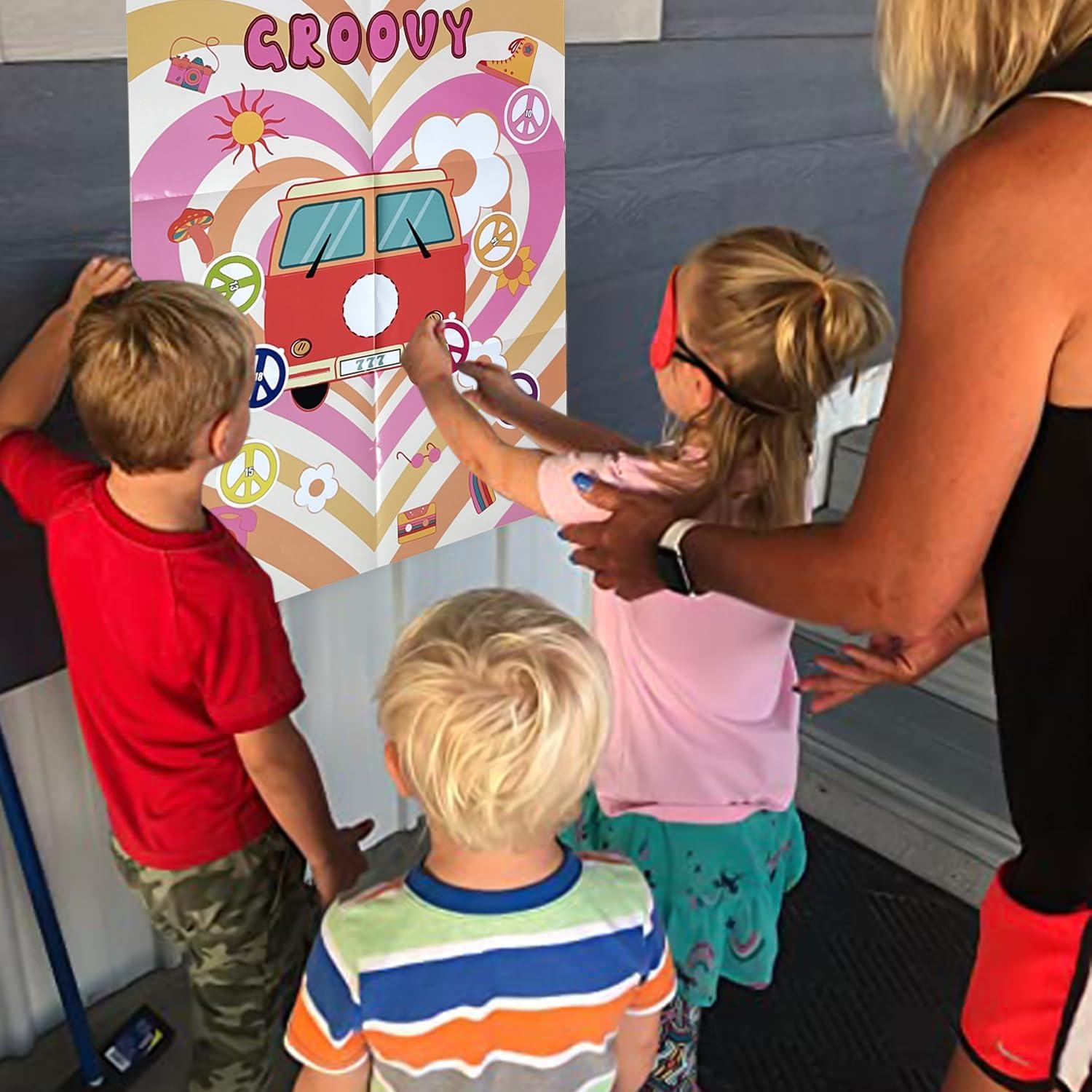 Juego de Fiesta Hippie Groovy TYHJOY - Pin the Peace Sign