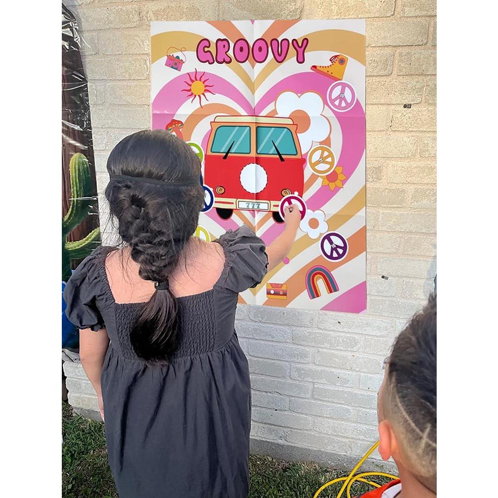 Juego de Fiesta Hippie Groovy TYHJOY - Pin the Peace Sign
