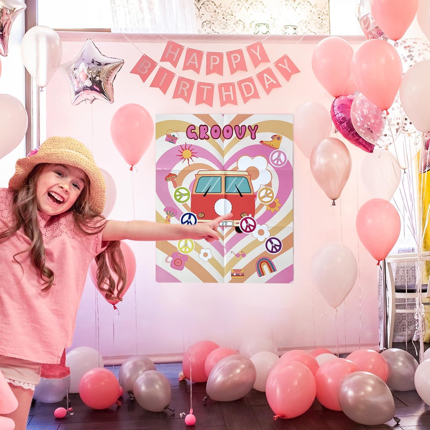 Juego de Fiesta Hippie Groovy TYHJOY - Pin the Peace Sign