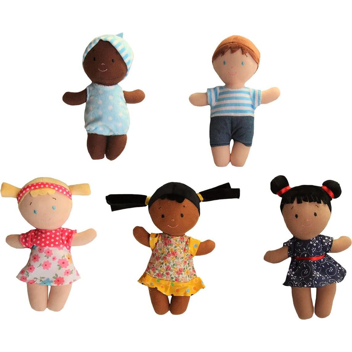 Cesta de Amigos Muñecas de Peluche Diversidad 5 Piezas