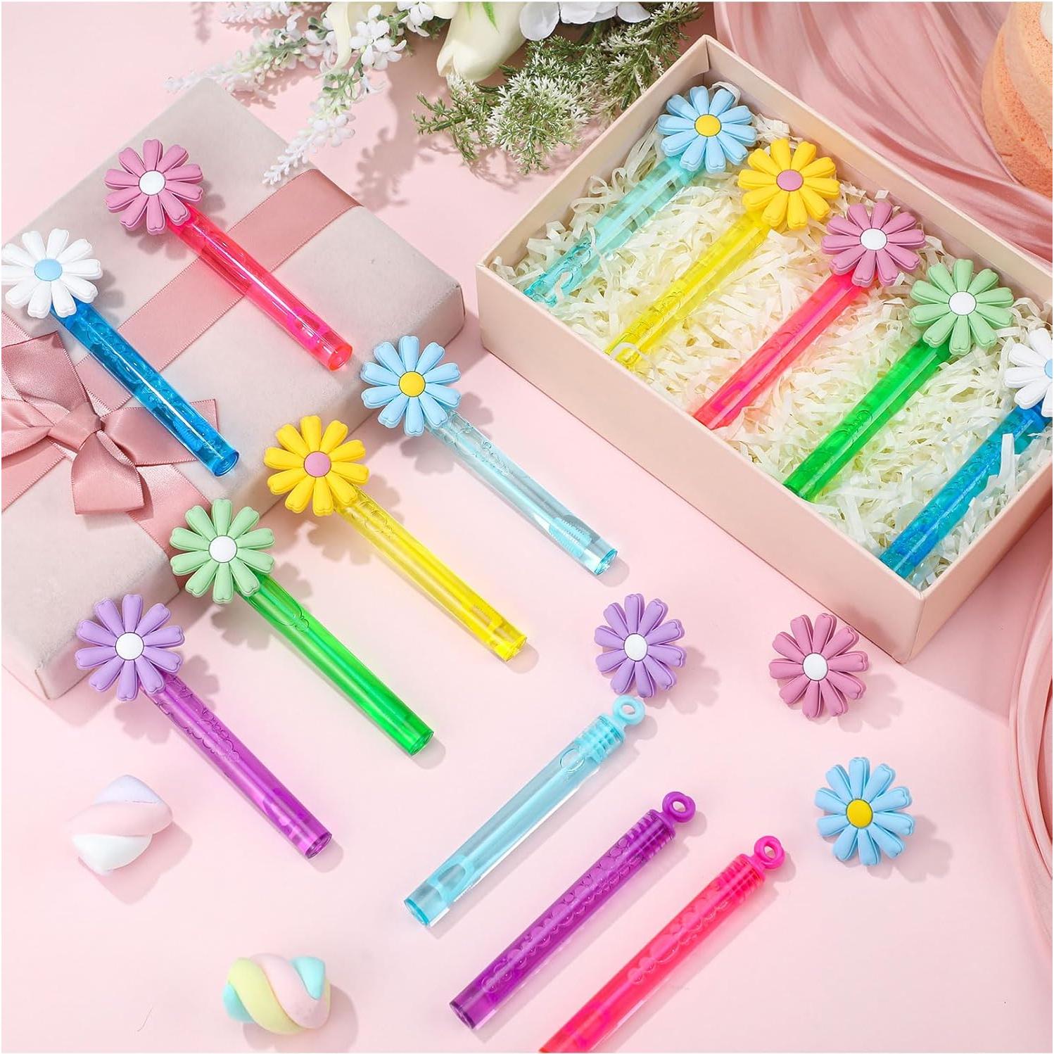 30 Varitas de Burbuja Margarita Pastel para Fiesta y Bodas