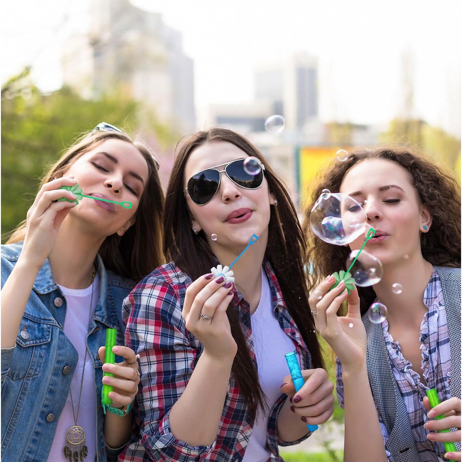 30 Varitas de Burbuja Margarita Pastel para Fiesta y Bodas