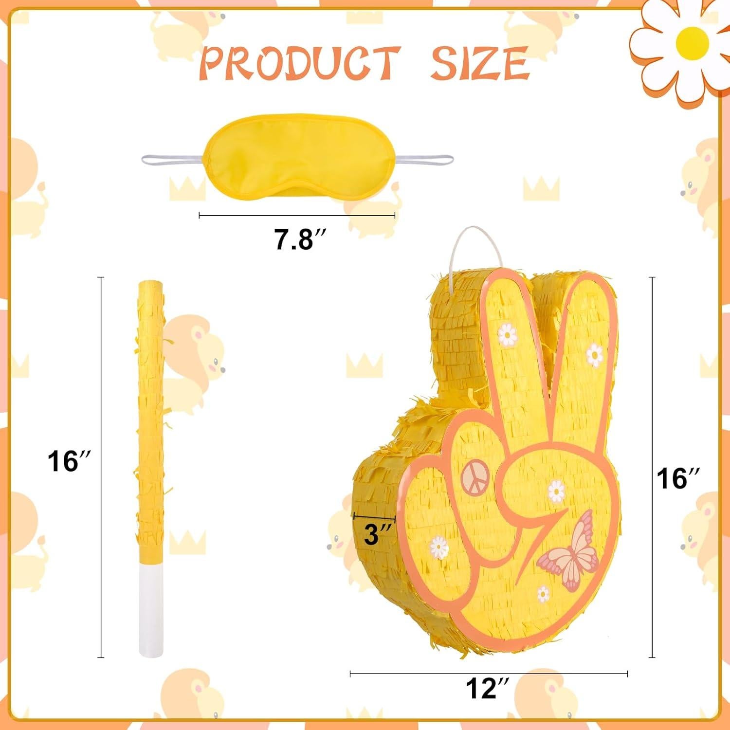 Piñata Groovy JOARHONAL con Antifaz y Bate 40.6x30.5 cm