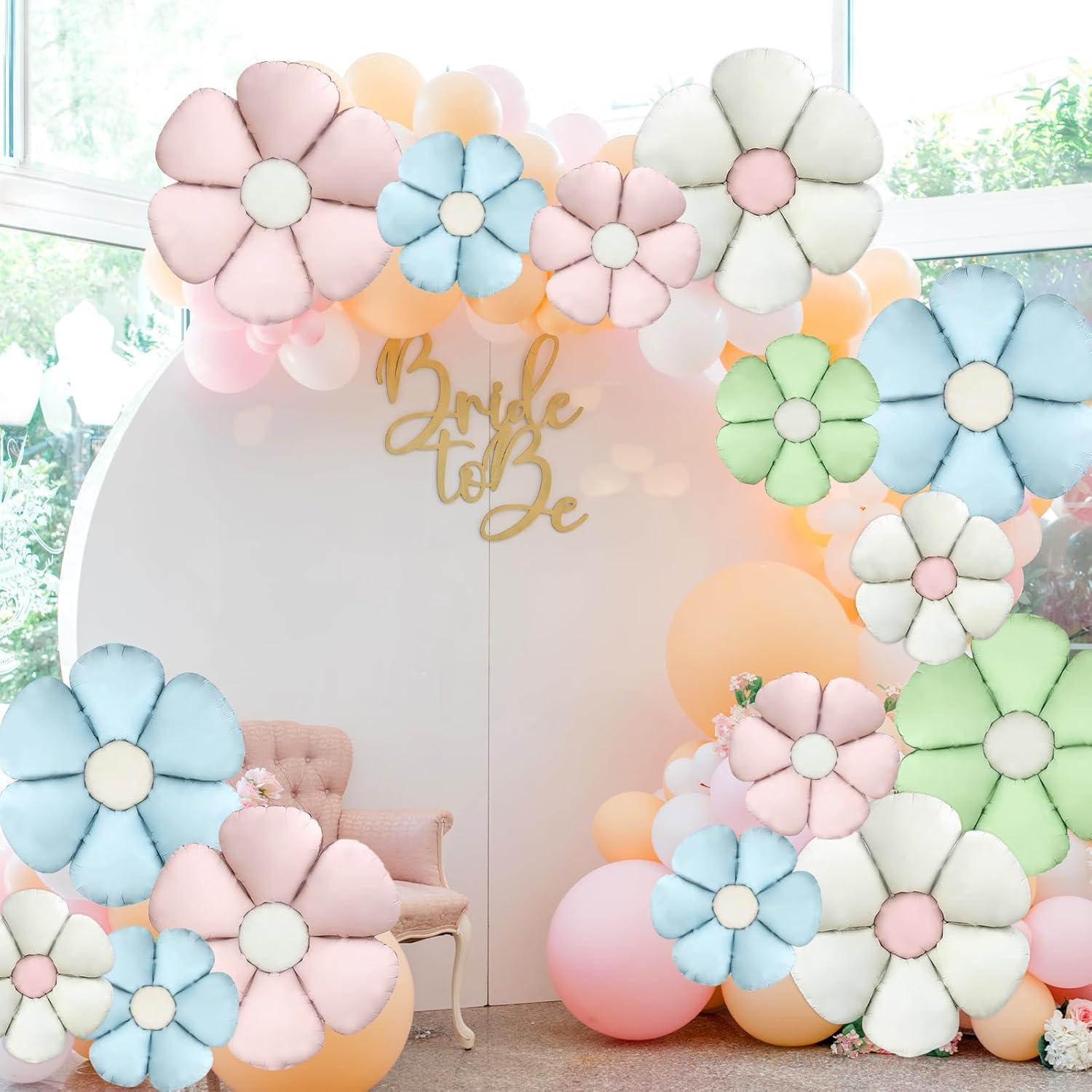 16 Globos de Aluminio Margarita Coloridos para Fiesta