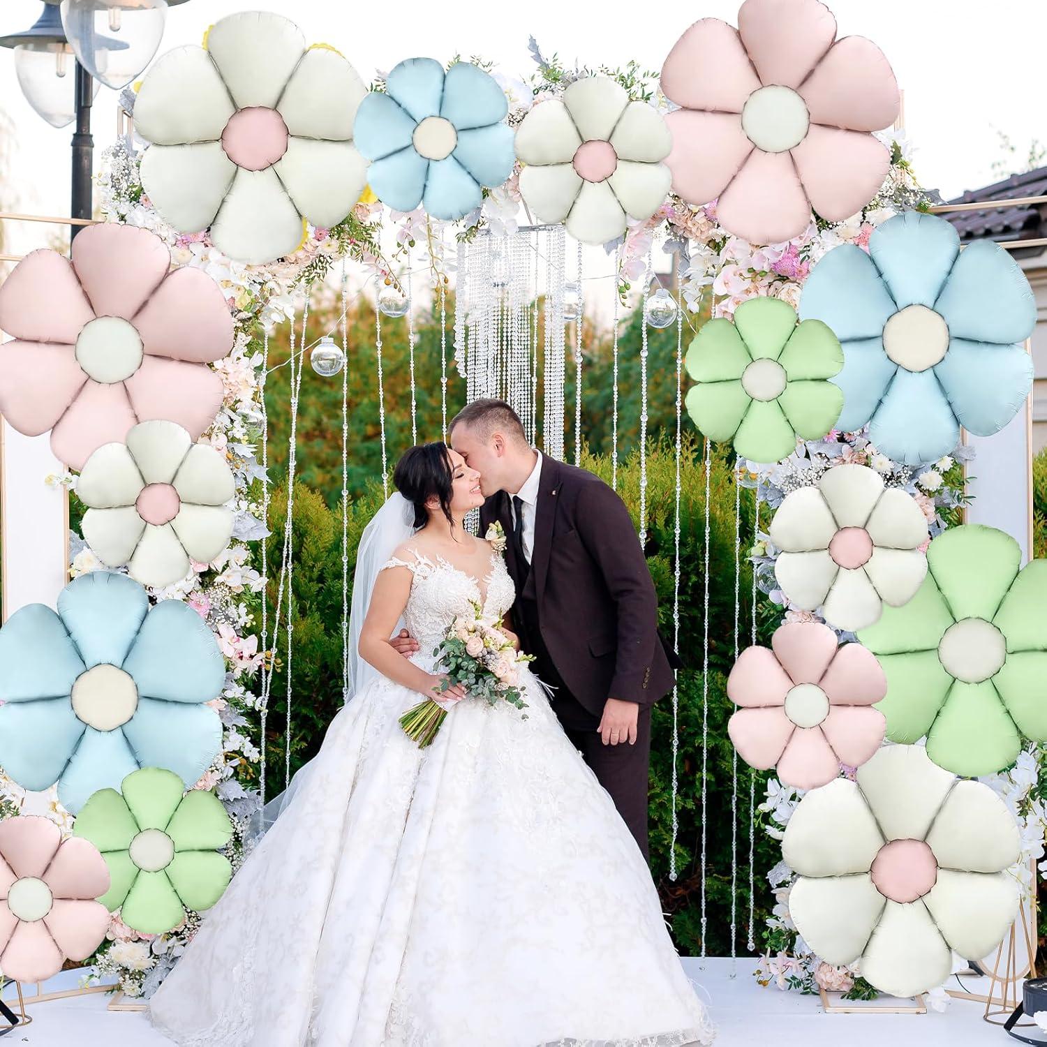 16 Globos de Aluminio Margarita Coloridos para Fiesta