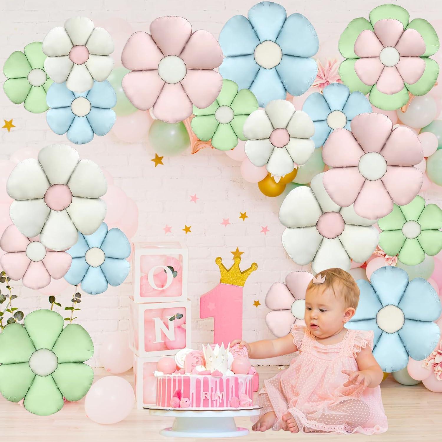 16 Globos de Aluminio Margarita Coloridos para Fiesta