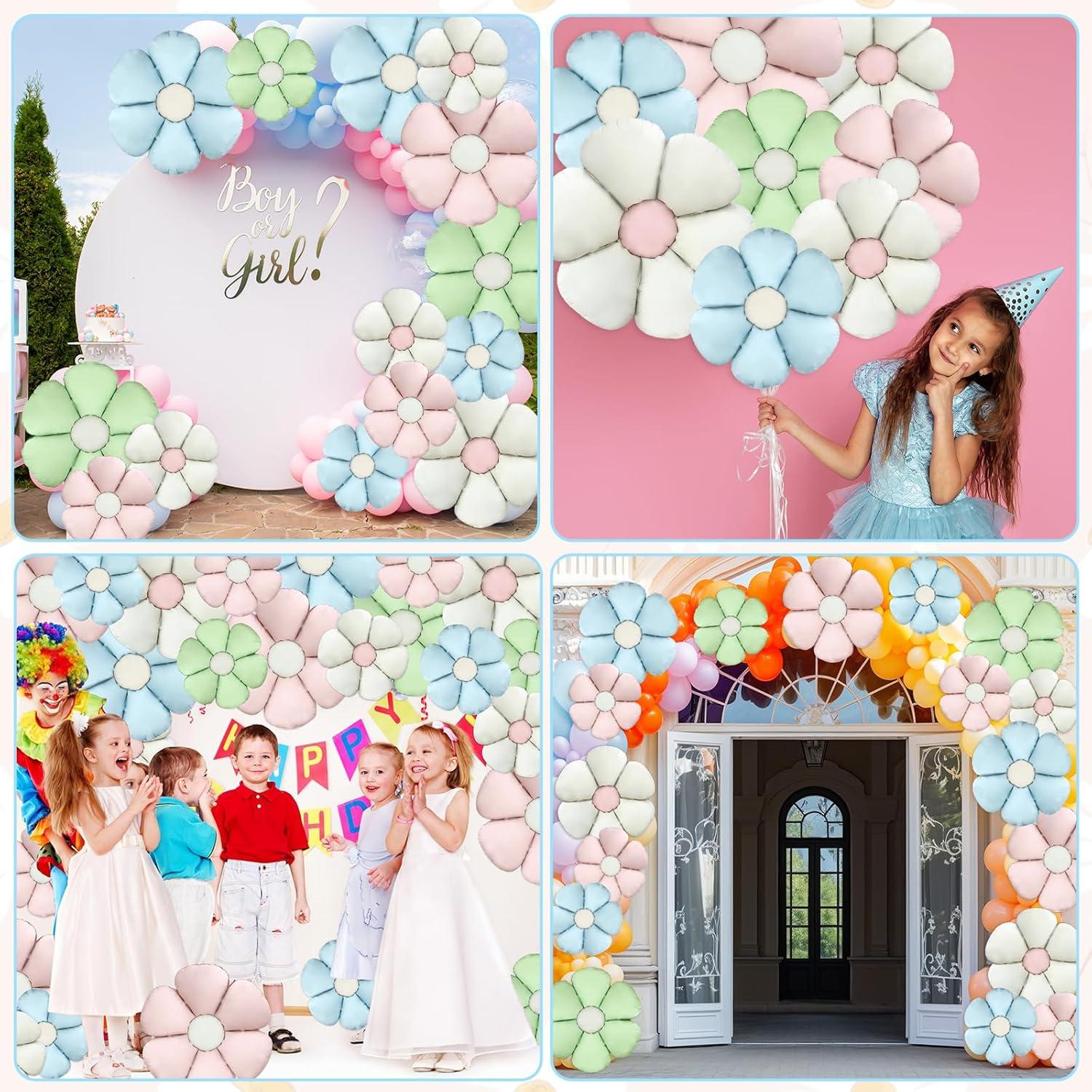 16 Globos de Aluminio Margarita Coloridos para Fiesta