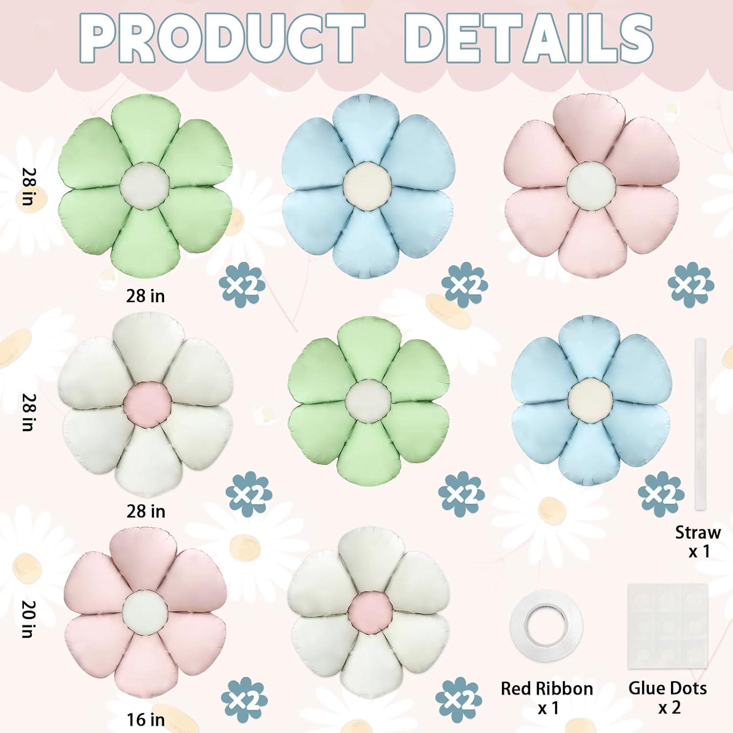 16 Globos de Aluminio Margarita Coloridos para Fiesta