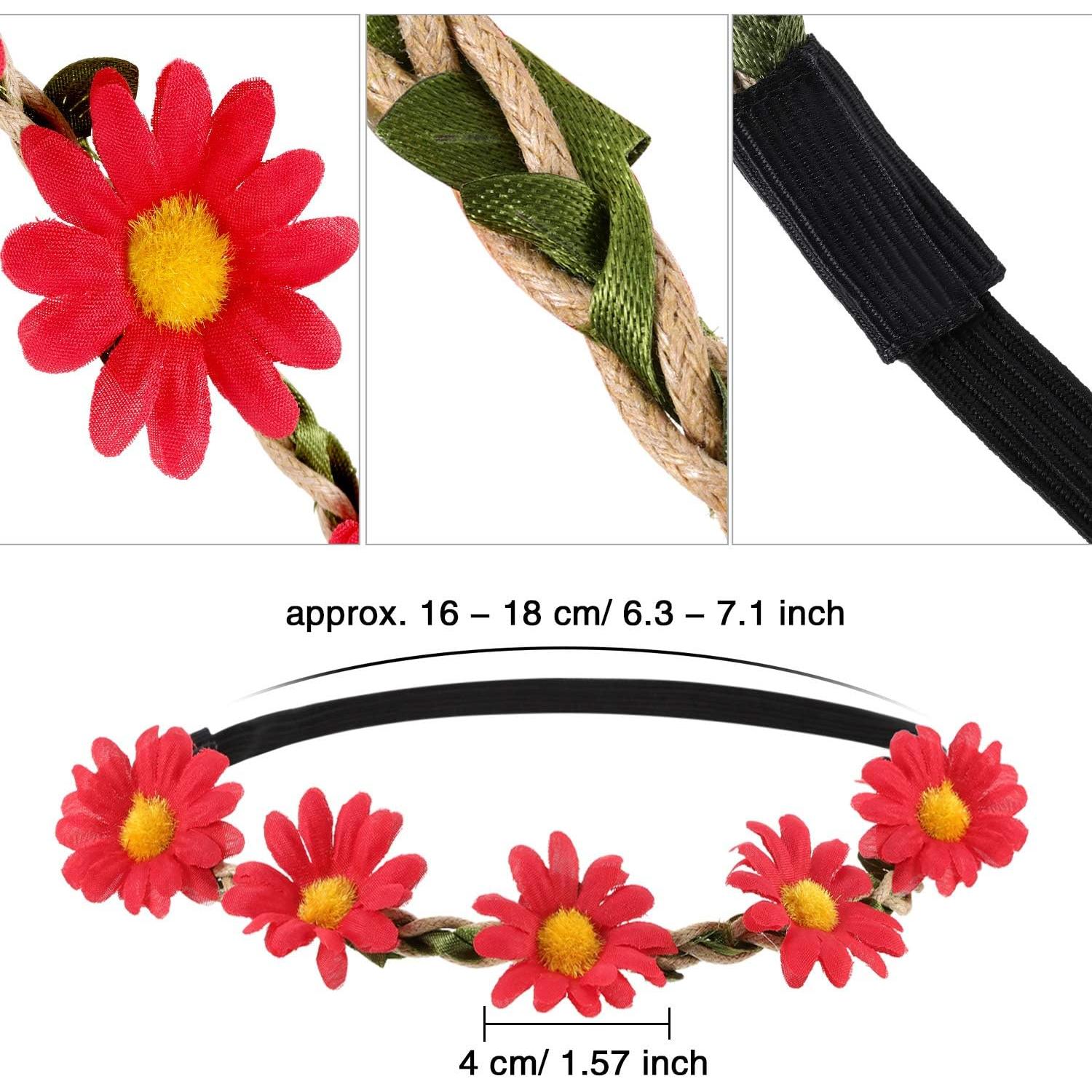 Conjunto Disfraz Hippie 24 Piezas Bememo con Diademas y Gafas