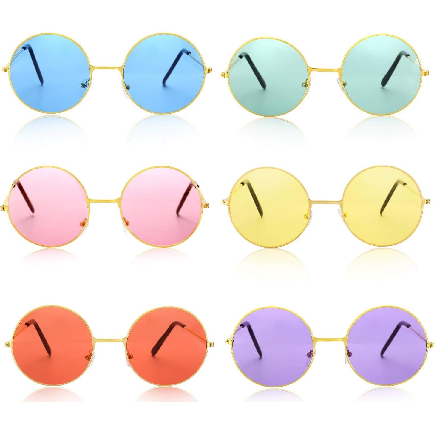 Conjunto Disfraz Hippie 24 Piezas Bememo con Diademas y Gafas