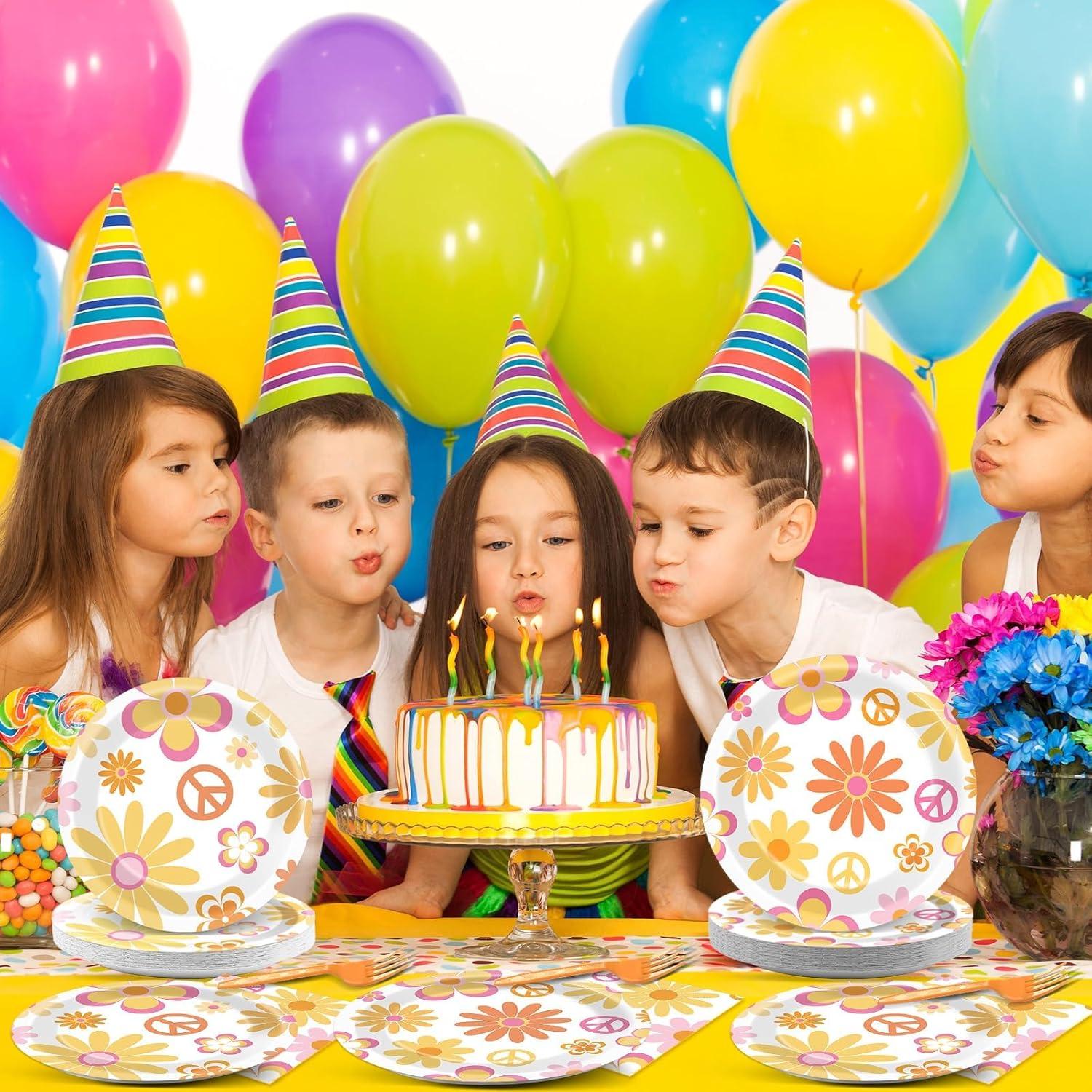 Vajilla desechable ZOIIWA 200 pcs Groovy para 50 invitados