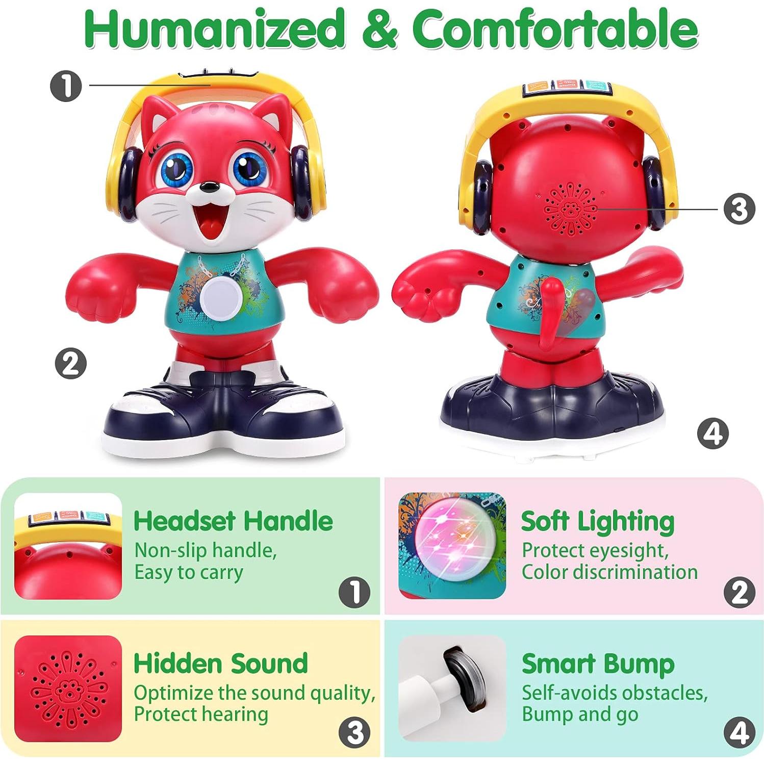 Juguete Musical Interactivo Gato Bailarín Yunaking 0.99 kg