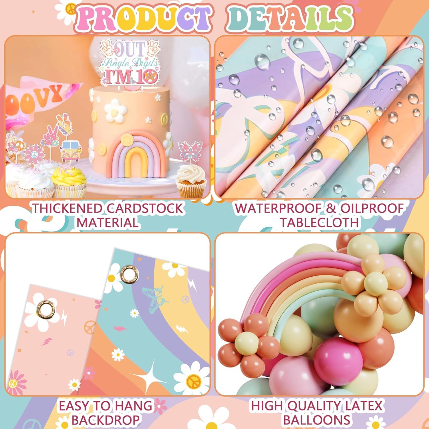 Decoraciones de Cumpleaños Boho 10 Años Niña - WHYMEO