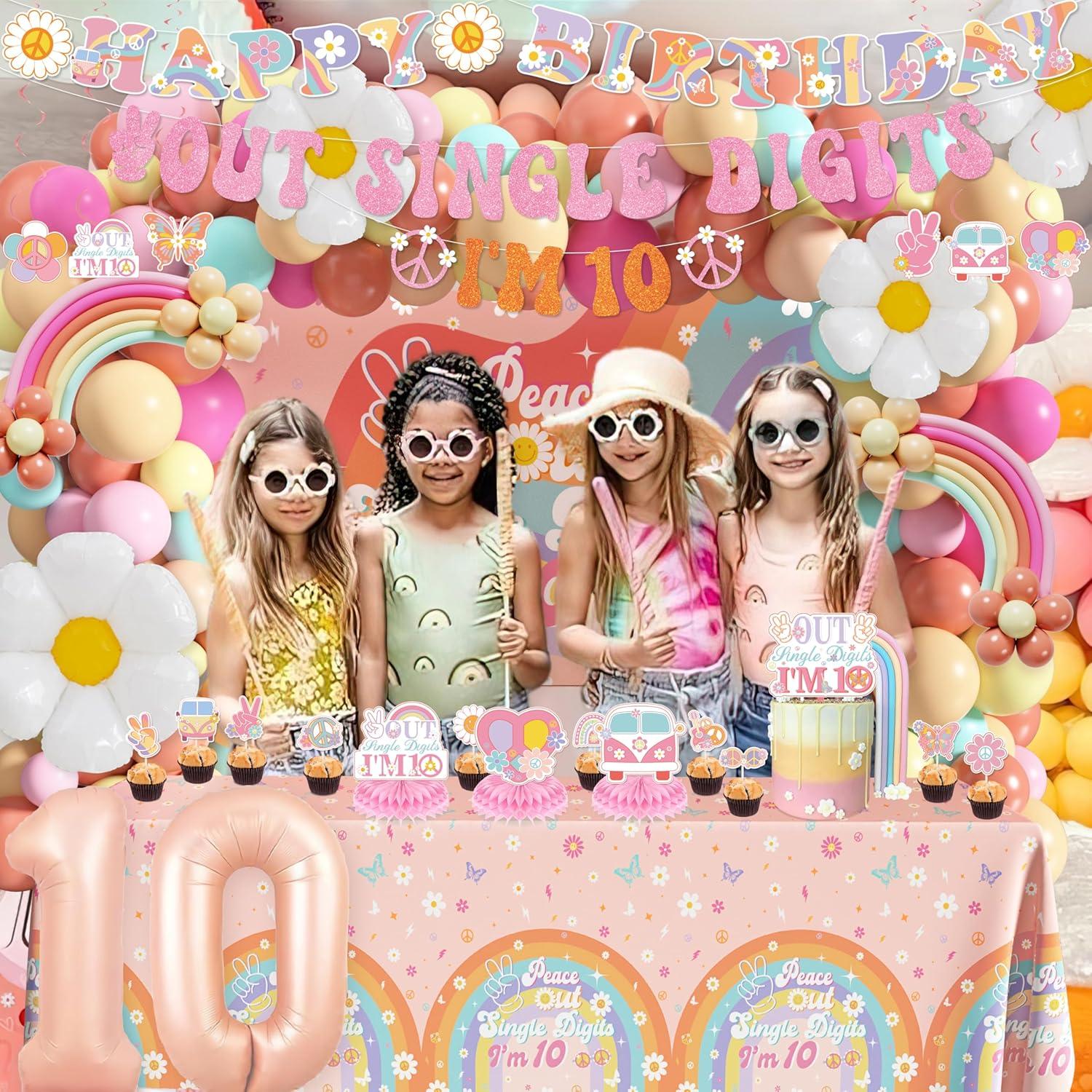 Decoraciones de Cumpleaños Boho 10 Años Niña - WHYMEO