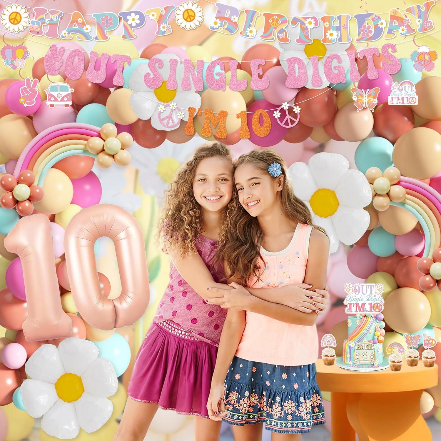 Decoraciones de Cumpleaños Boho 10 Años Niña - WHYMEO