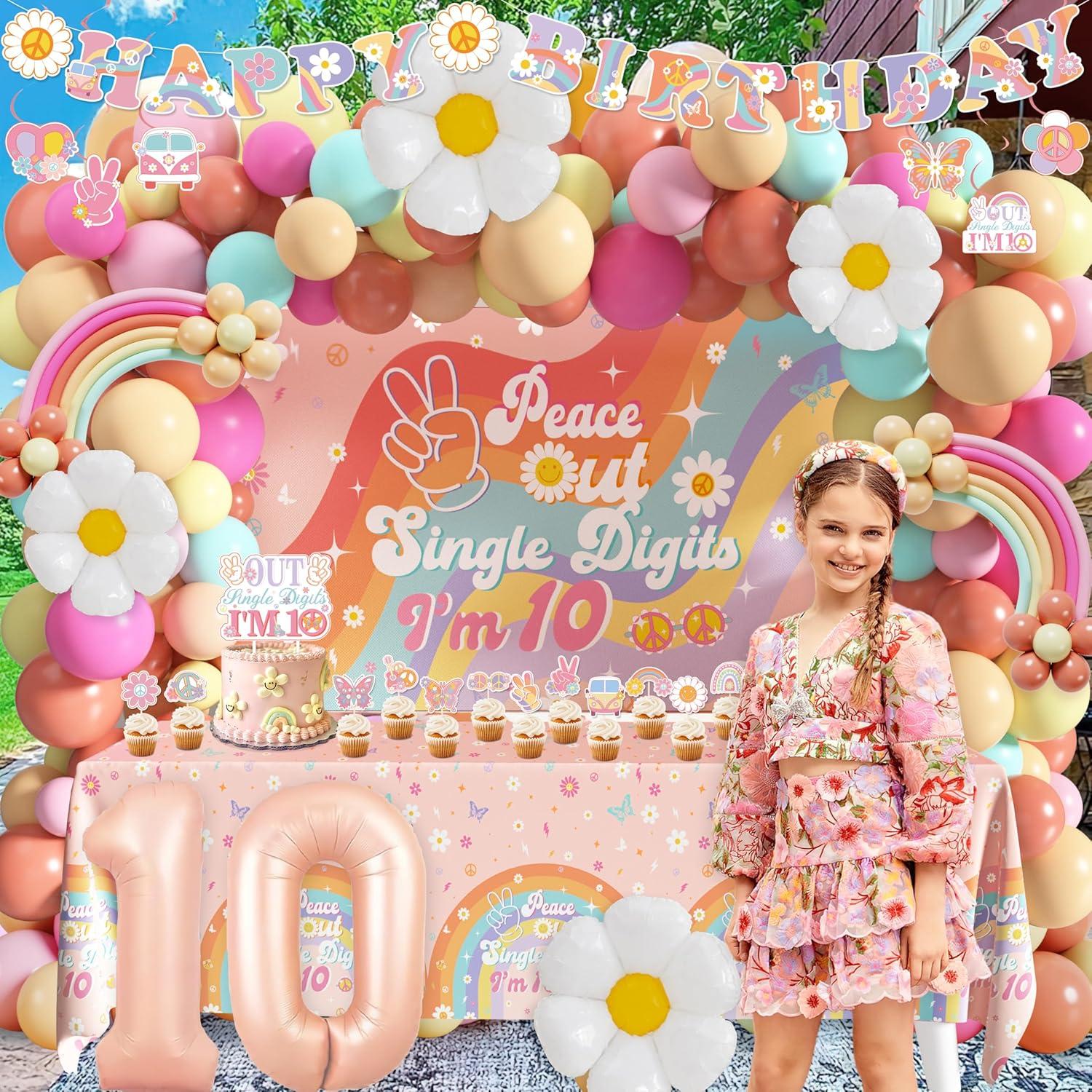 Decoraciones de Cumpleaños Boho 10 Años Niña - WHYMEO