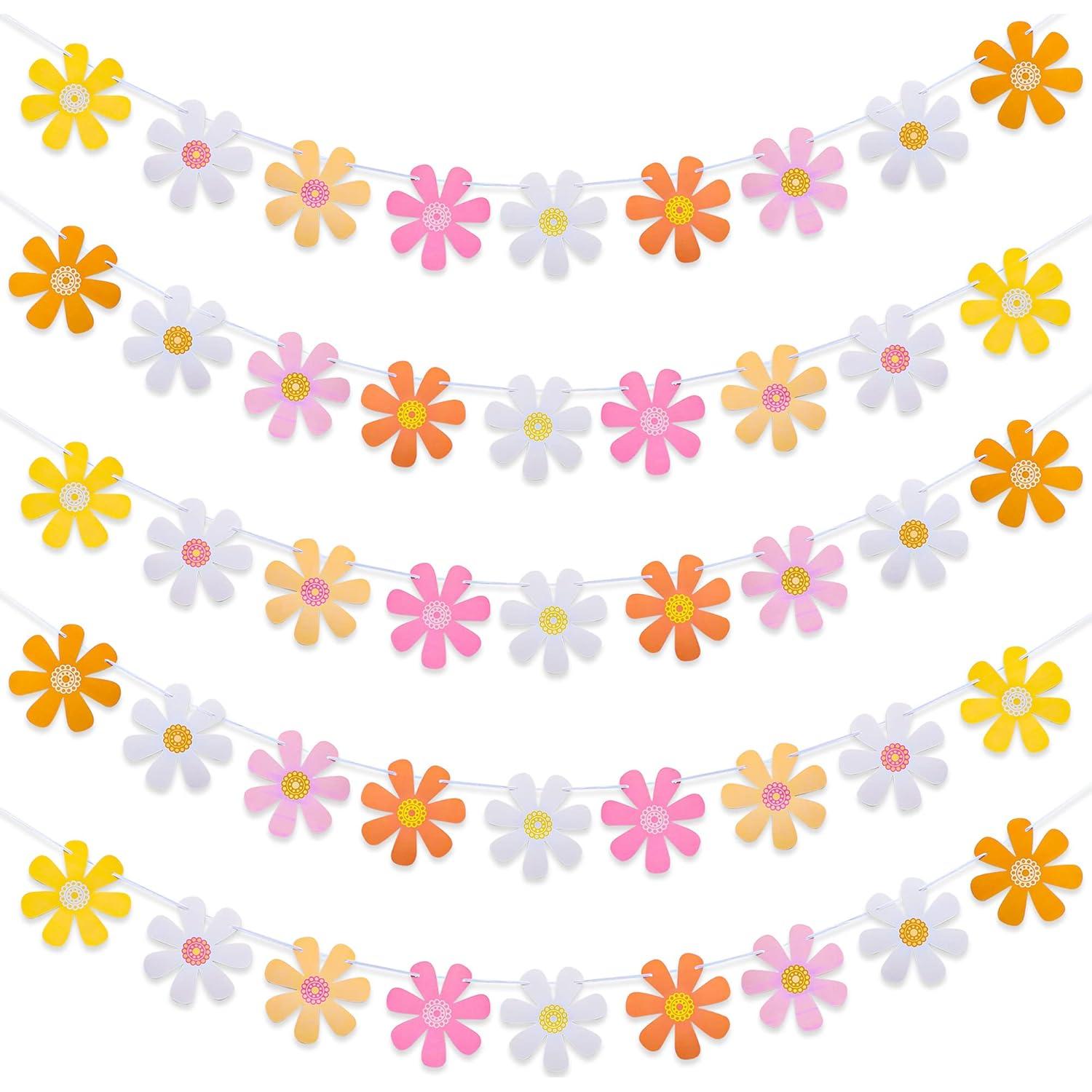 Juego de 5 Banderas de Margarita Boho 3m Augisteen