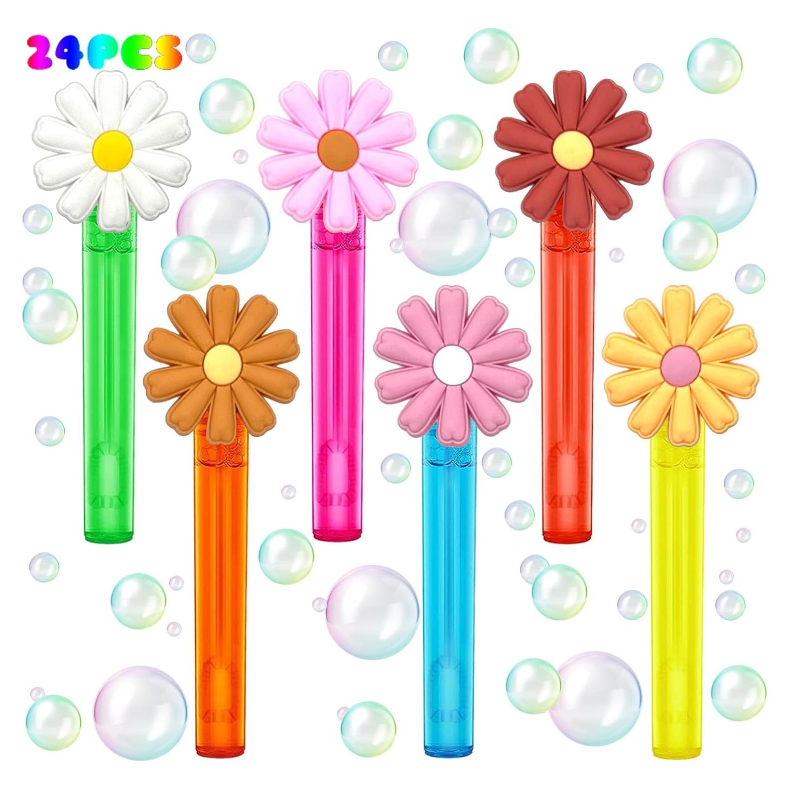 Varitas de Burbuja Retro Margarita 24 Pcs - Suministros Fiesta